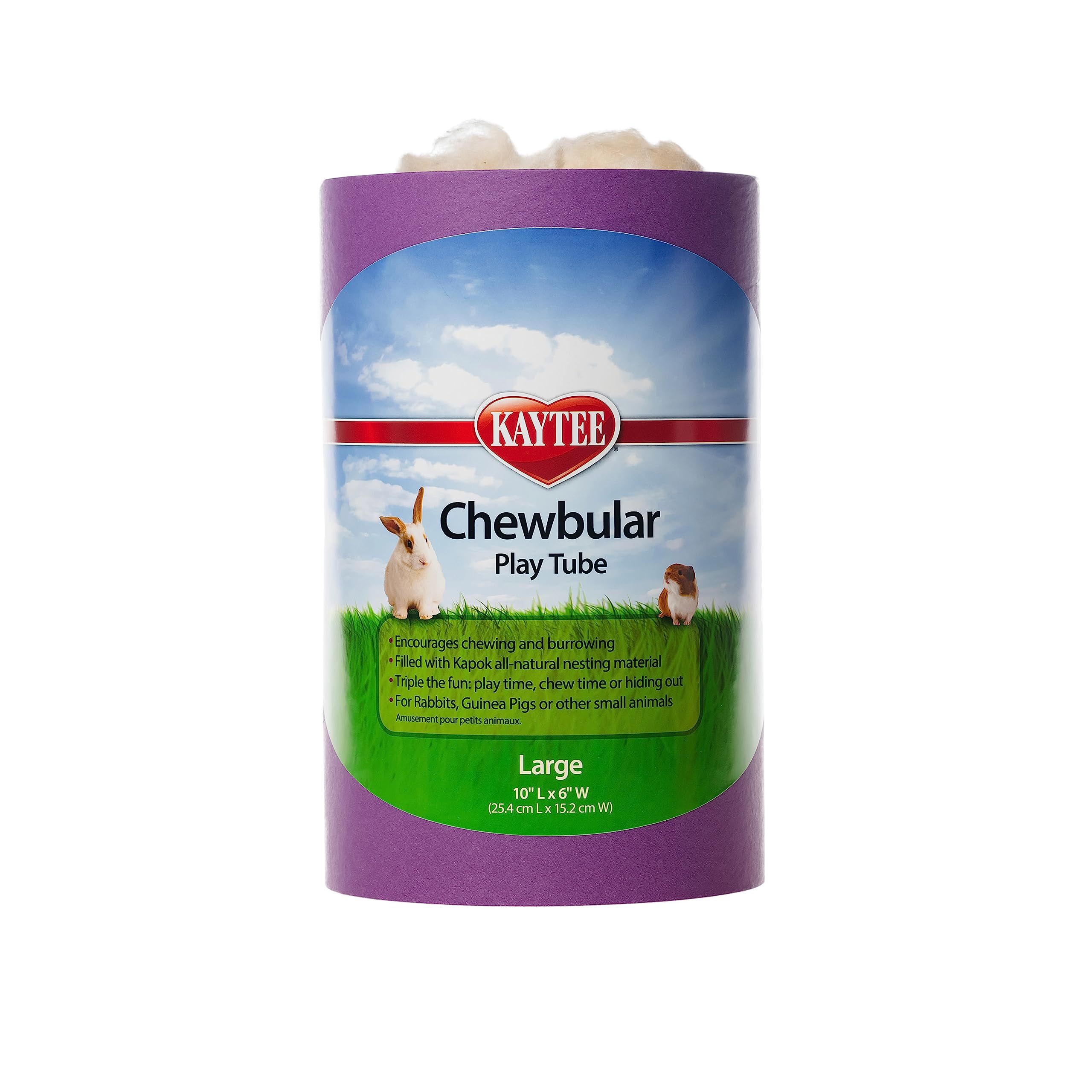 Kaytee Chewbular Play Tube for Pet Rabbits and Guinea Pigs, Large