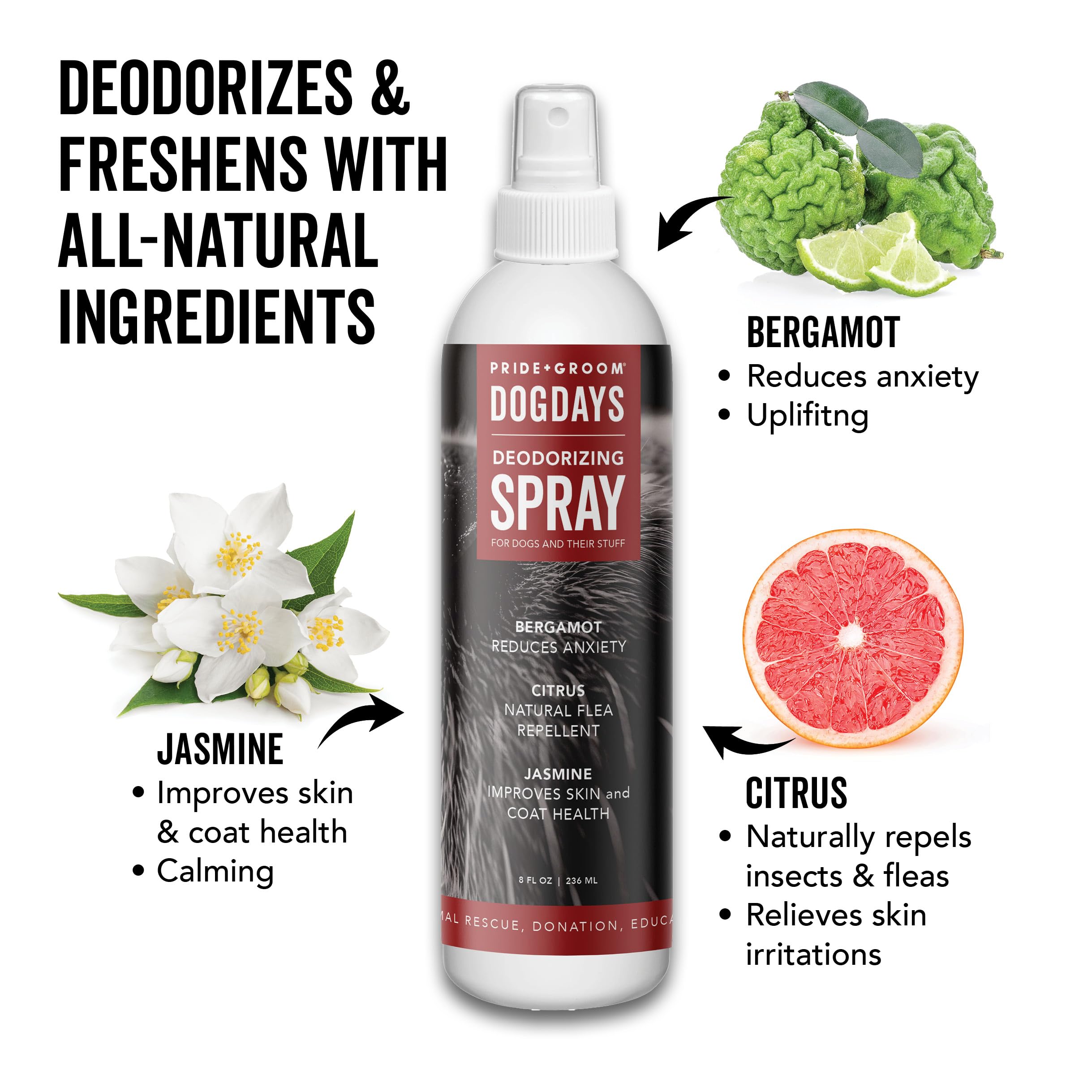 Pride And Groom Dogdays Deodorizing Dog Spray | Long-Lasting Pet Odor Eliminator With Fresh & Clean Scent | Hydrating Dog Cologn
