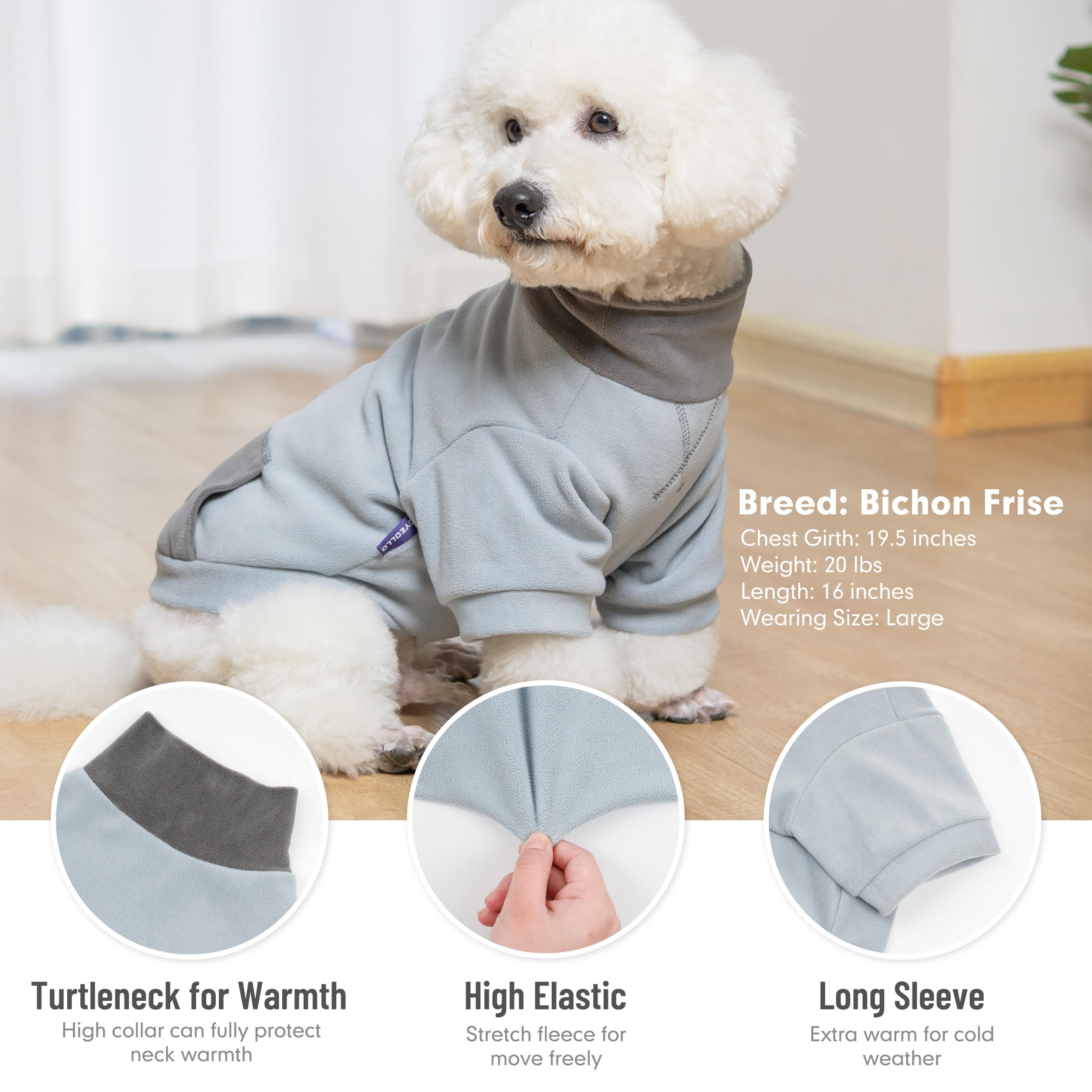 Cyeollo 2 Pack Dog Sweaters For Large Dogs, Soft Turtleneck Sweatshirt For Dogs Male, Warm Dog Sweatshirt, Stretchy Comfortable