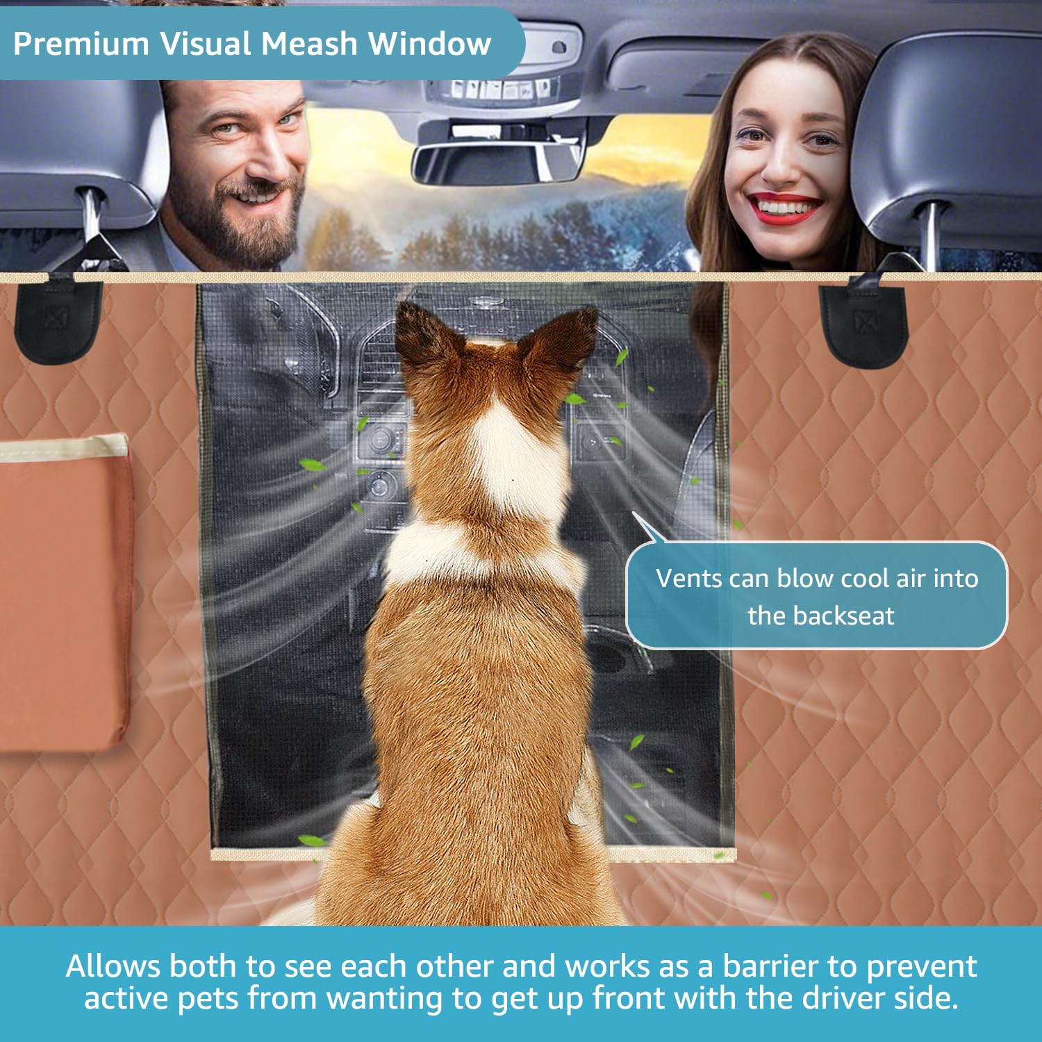 Lassie XL Truck Dog Seat Cover Back Seat, Dog Car Hammock for Large SUV and Trucks Compatible with F150 F250/Chevrolet Silverado