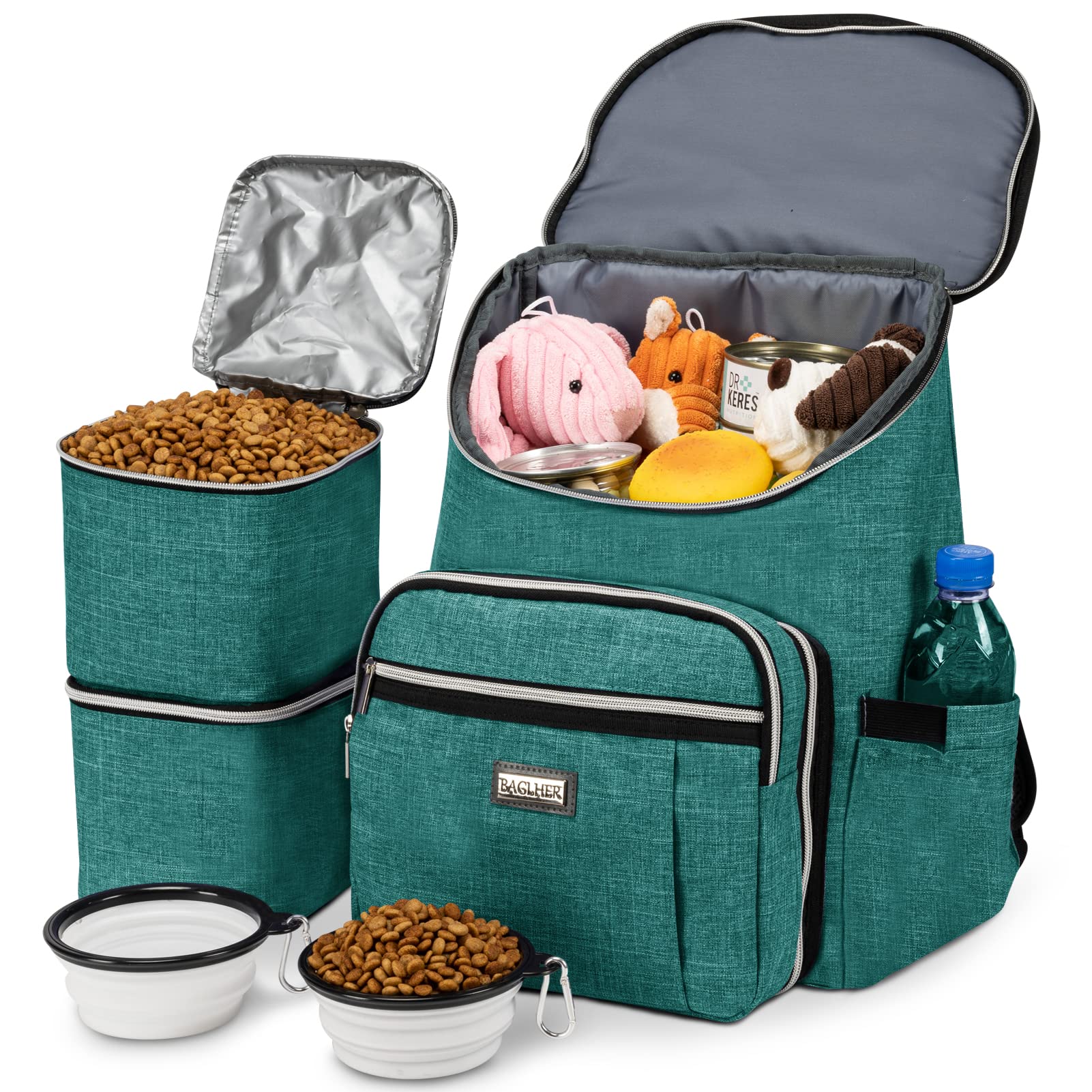 BAGLHER Travel Dog Backpack - Detachable Travel Dog Food Container for Pet Supplies Dog Gear Backpack,Dog Bag for Traveling with