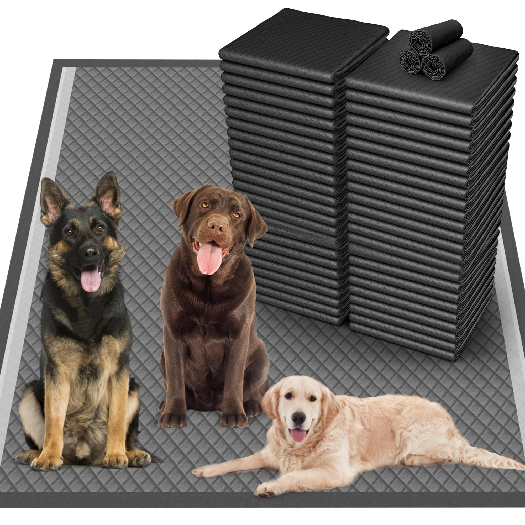 36x36 Activated Charcoal Pee Pads for Dogs , 32 Count, Extra Large, Super Absorbent, Leakproof and Odor Resistant, Disposable Pu