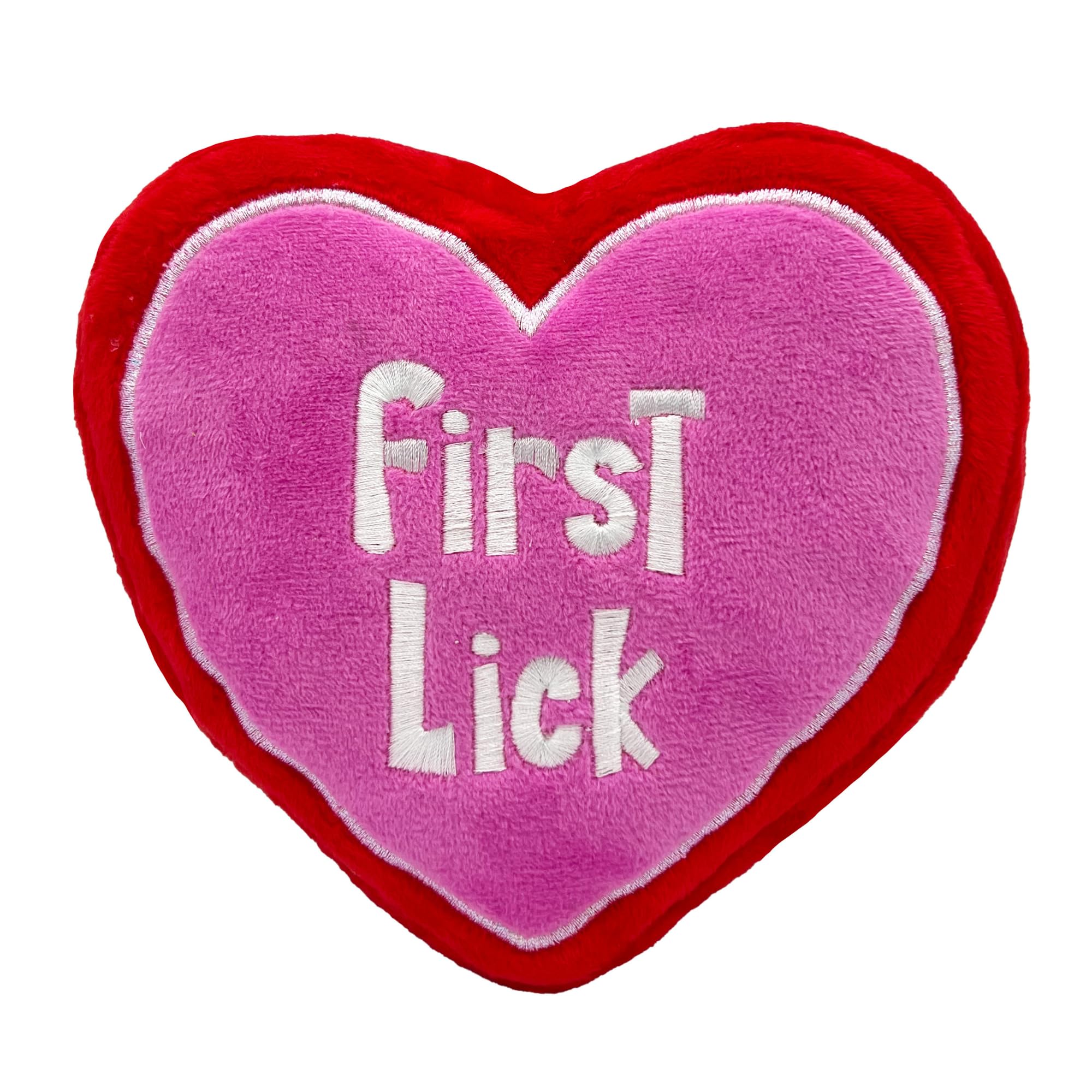 Huxley & Kent For Dogs - First Lick Heart (Large) - Double Sided Valentine'S Day Power Plush Funny Dog Toy With Squeaker - Fun, 