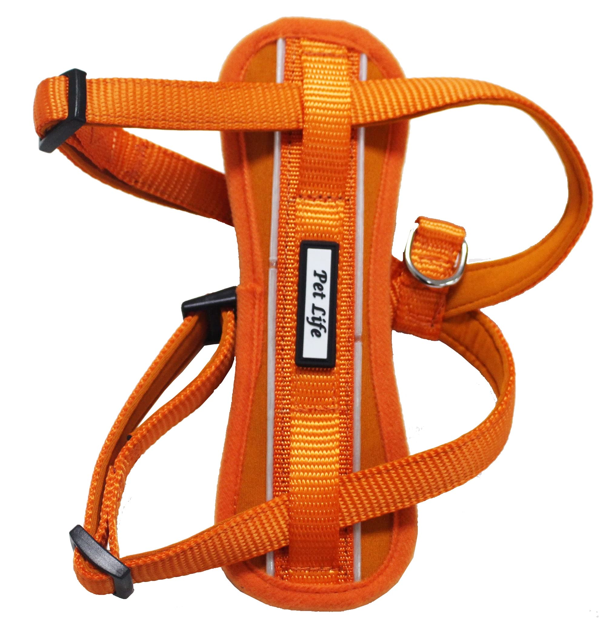 Pet Life Mountaineer Chest Compressive Adjustable And Reflective Easy Pull Pet Dog Harness, Small, Orange