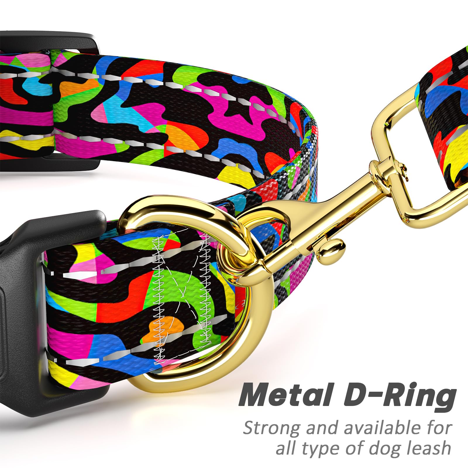Tmoodel Reflective Dog Collar For Medium Dogs, Cute Boho Adjustable Heavy-Duty Nylon Puppy Collar For Boy And Girl Female, Soft
