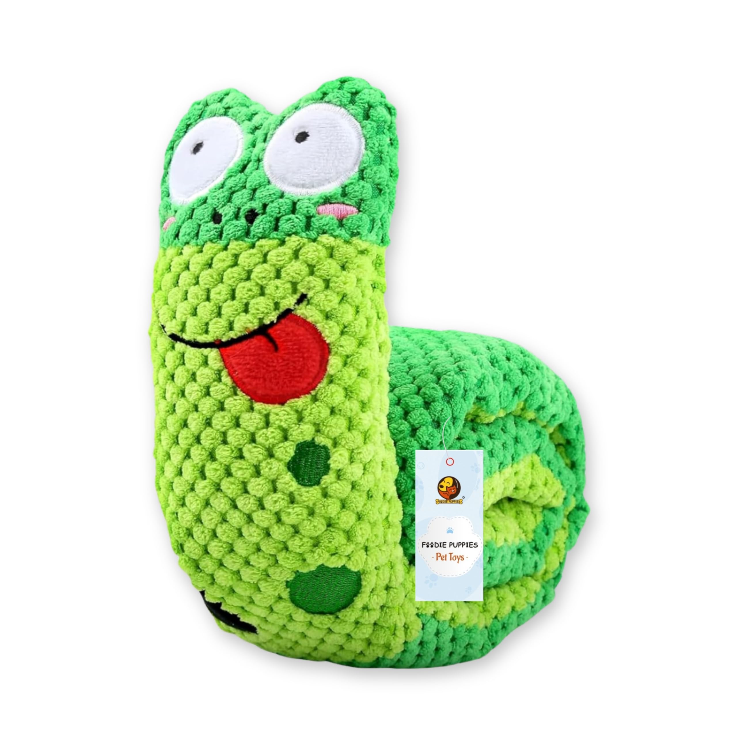 Foodie Puppies Dog Plush Toy  Snail Shaped |NonToxic, Soft, Stuffed Interactive Cute Squeaky, Crinkle Teething Dog Toy For Pup
