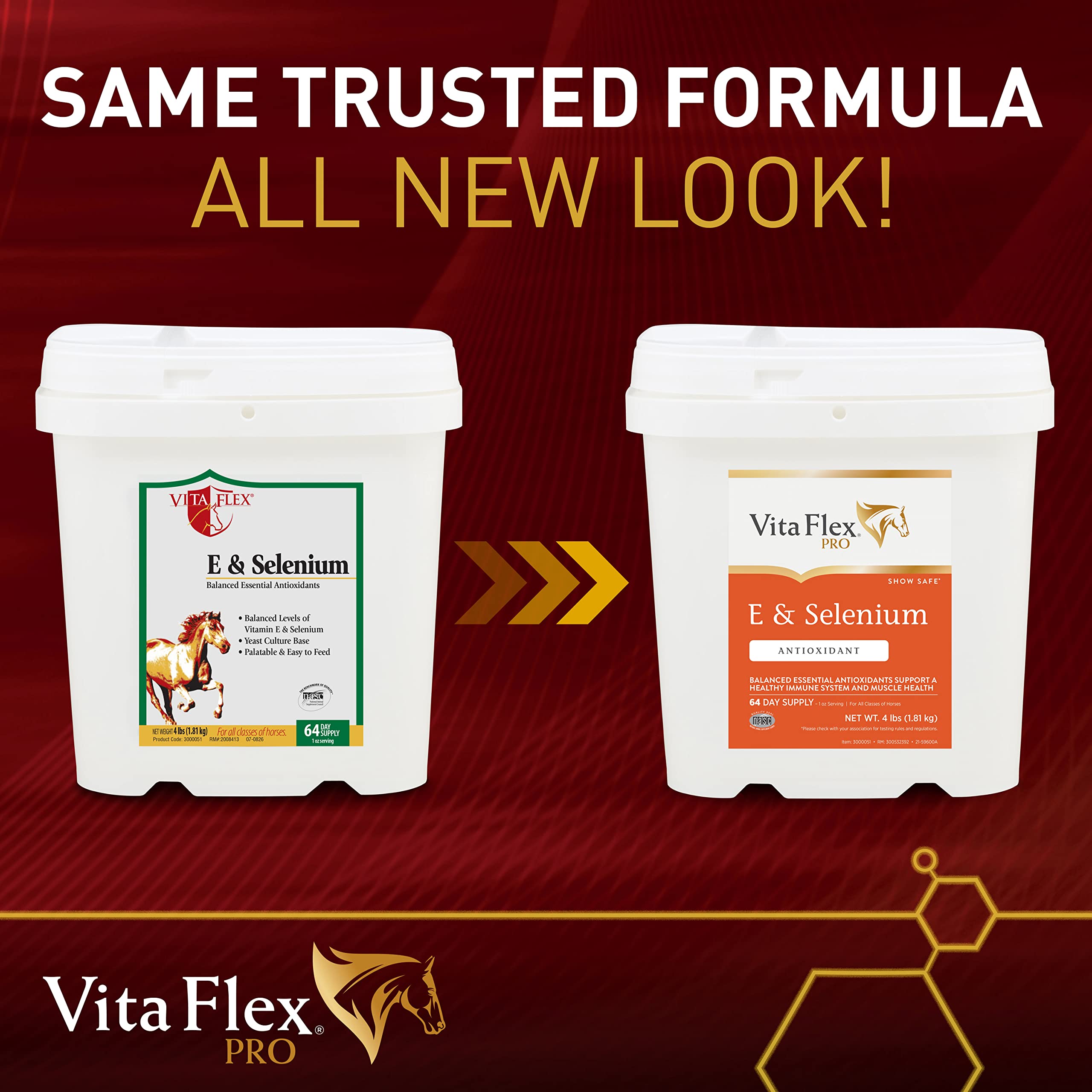 Vita Flex Pro E & Selenium Supplement, 4 lb, 64-Day Supply, Essential Antioxidants, Brown Plastic
