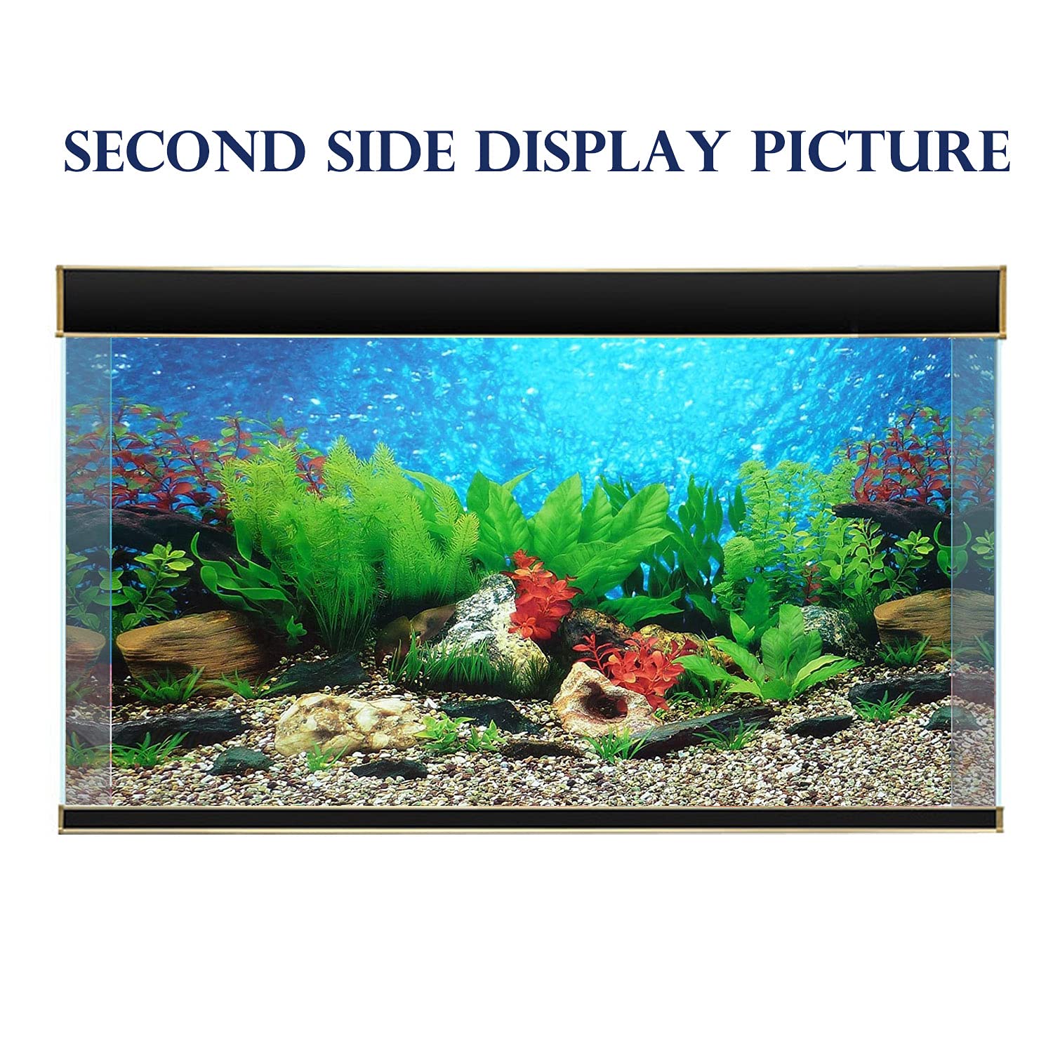 Elebox New 20' X 48' Fish Tank Background 2 Sided River Bed & Lake Background Aquarium