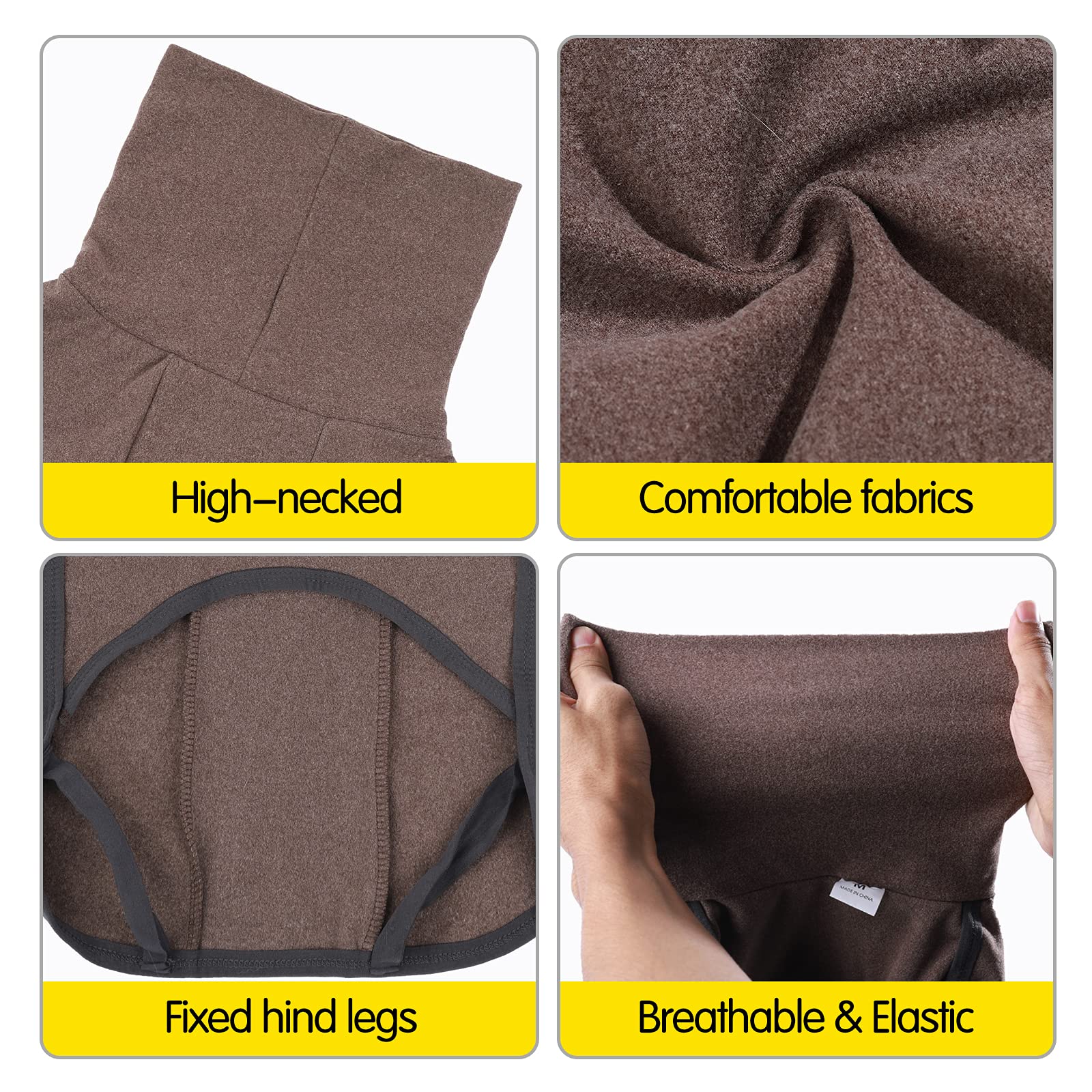 Dog Sweater Pullover Cold Weather Vest For Dogs Dog Sweatshirt Dog Jacket For Indoor And Outdoor Use (X-Small, Brown)