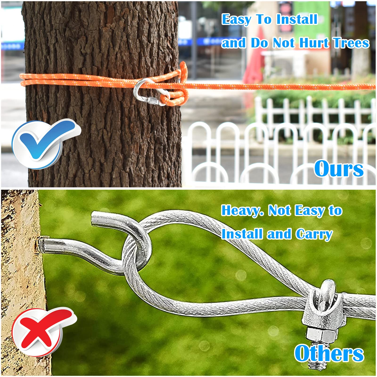 Upgraded Katolk Dog Tie Out Cable For Camping, 100Ft Portable Dog Trolley System For 2 Dogs, Knot-A-Hitch Dog Hitching System Up To 250Lbs, Dog Runner For Yard Camping Training Running Hiking Outdoor