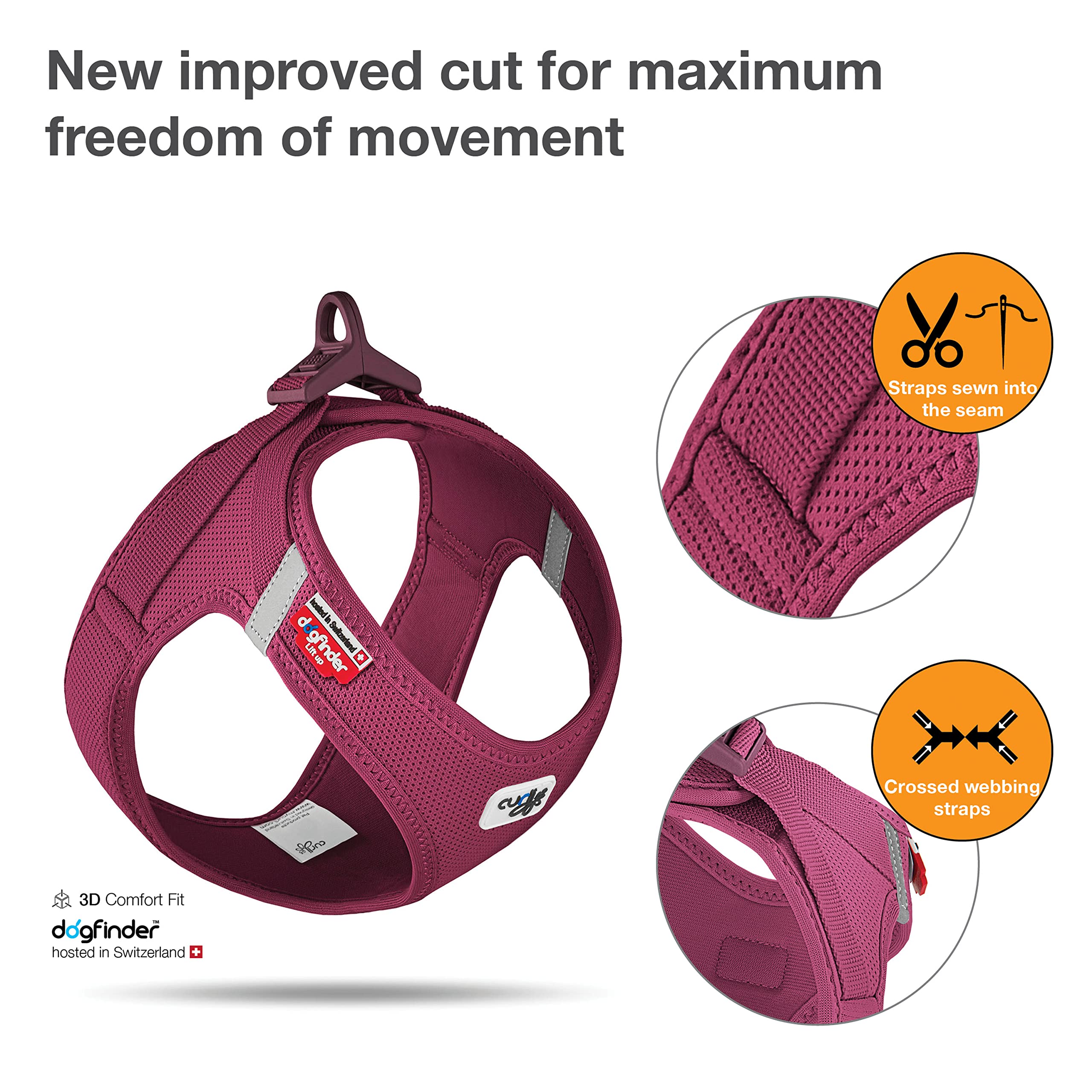 Vest Harness curli Clasp Air-Mesh Ruby 2XS