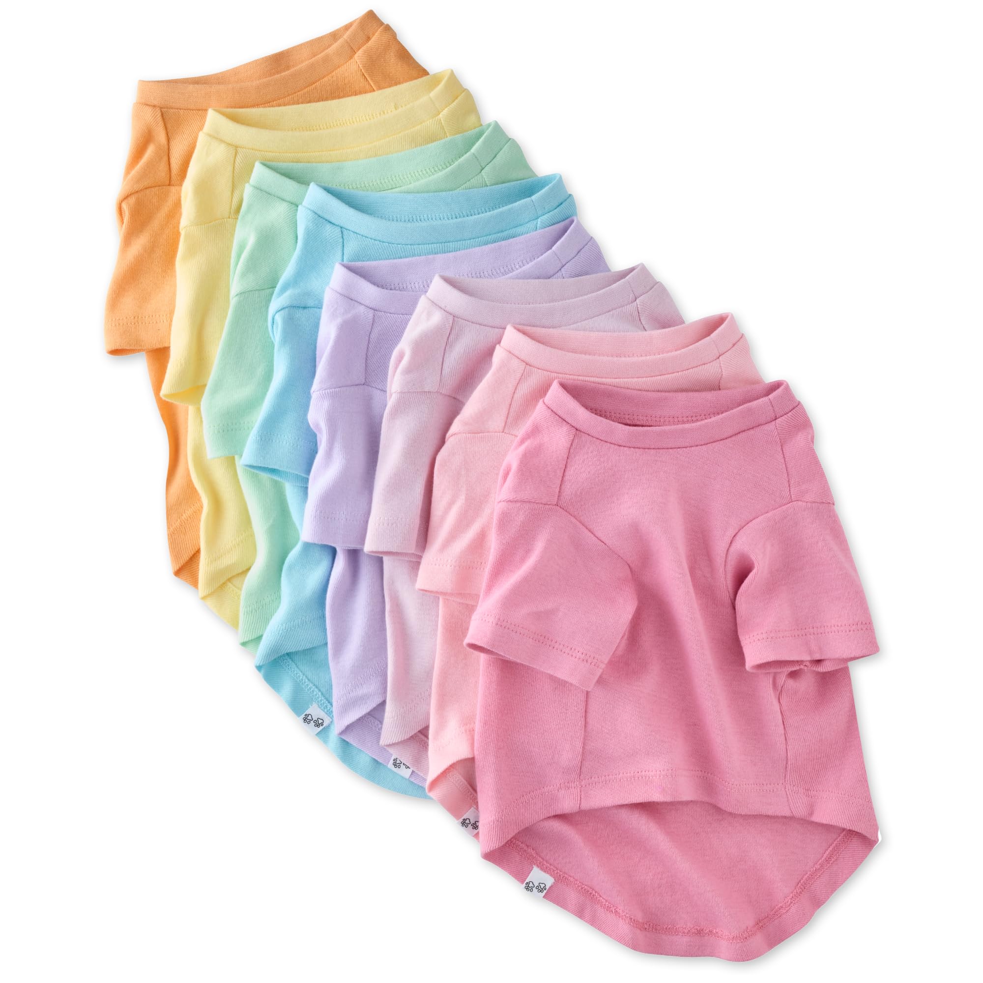 Pet Passion Multipack 100% Organic Cotton Dog Short Sleeve T-Shirt Pet Tees For All Breeds, Rainbow Pinks, Large