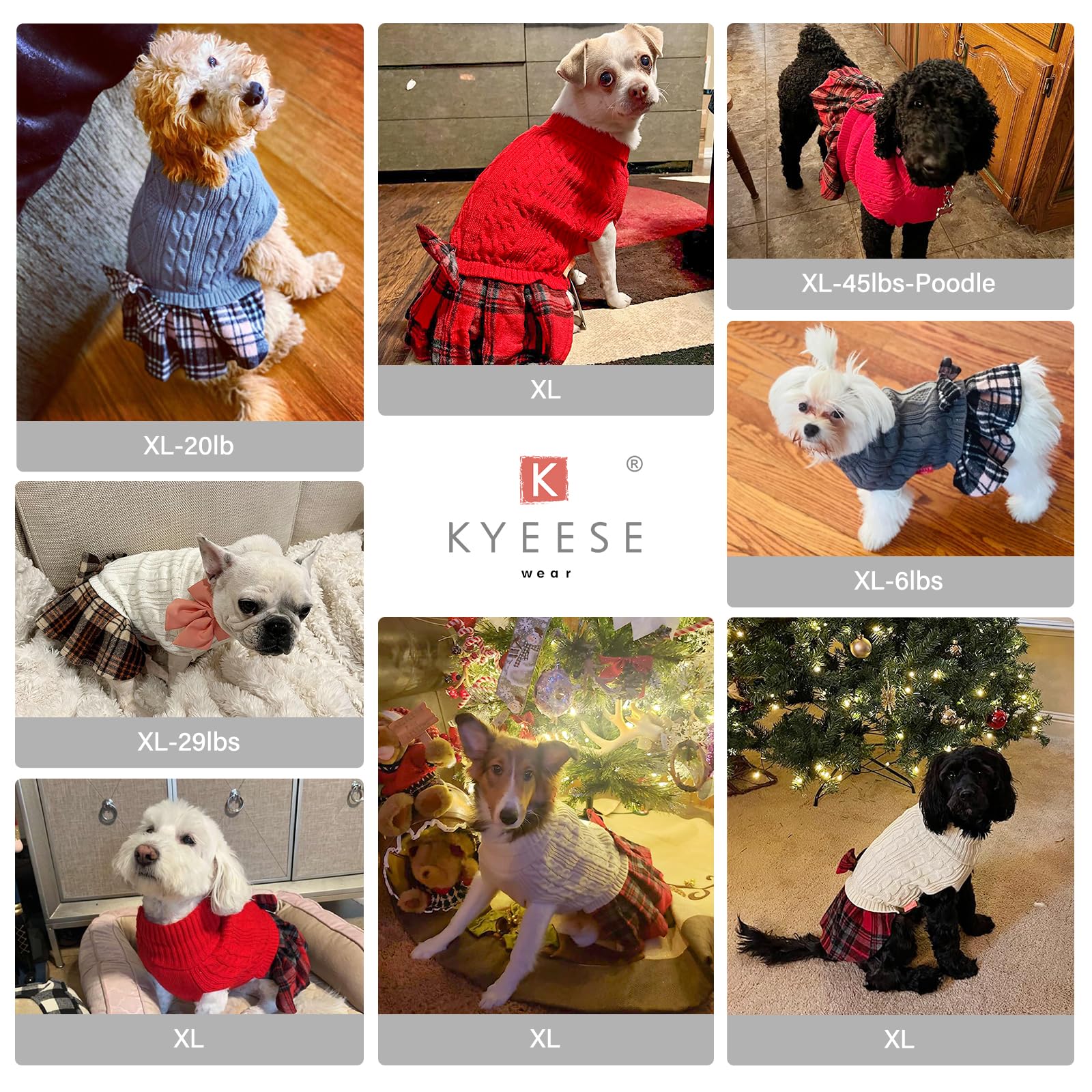 Kyeese Dog Christmas Sweater Comfy Dog Sweater Warm Medium Dog Sweater With Bowtie Soft Dog Sweater For Medium Dogs Girl Turtlen