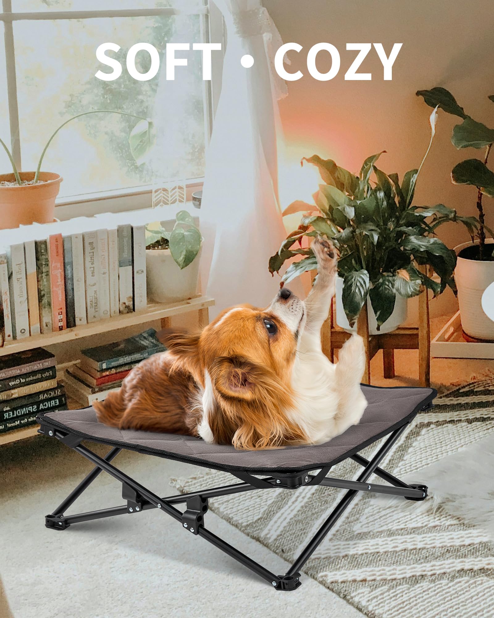 Kingcamp Elevated Dog Bed For Large Dogs, Outdoor Raised Cooling Pet Cot Bed With Washable Breathable Mesh & No-Slip Feet Perfec