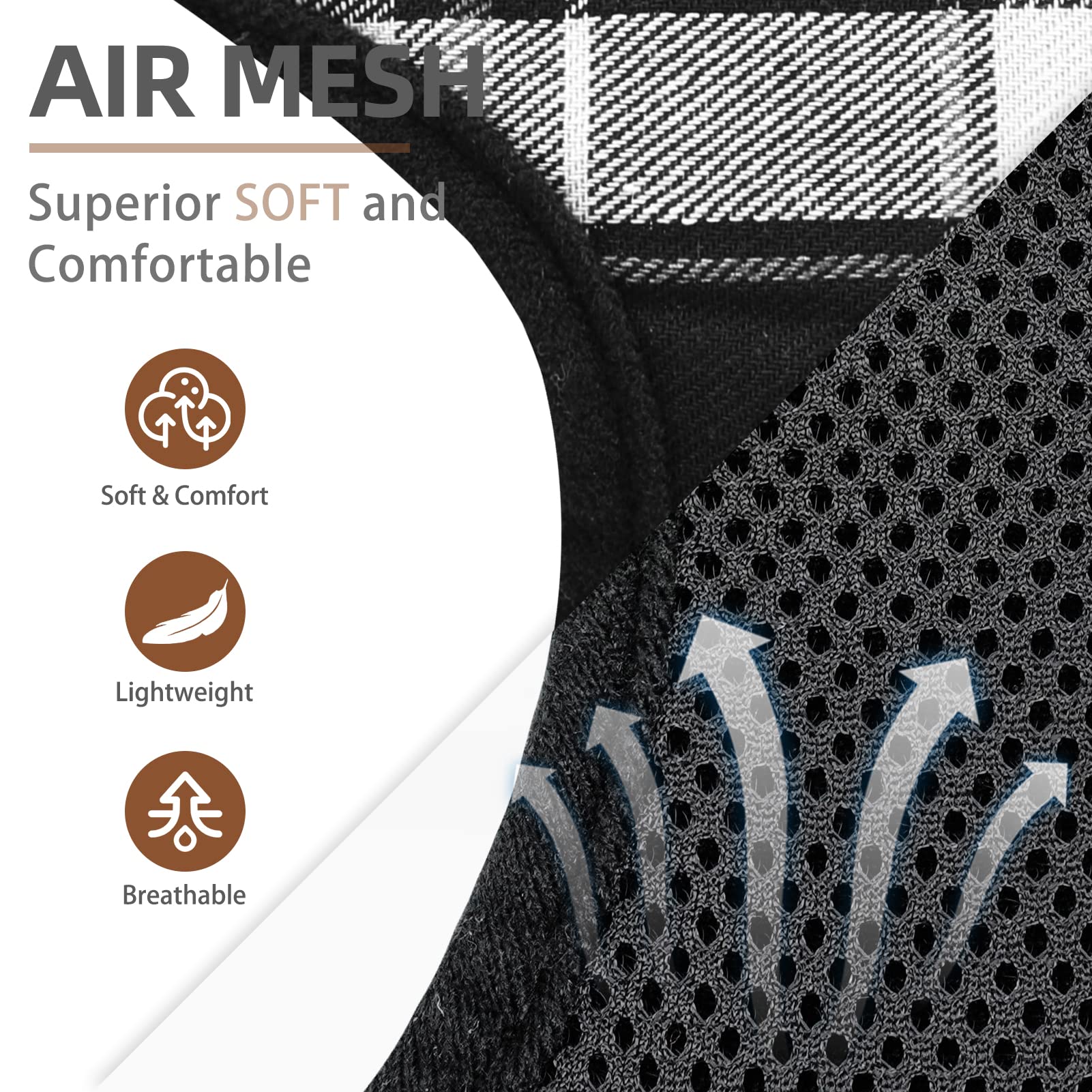 PUPTECK Soft Mesh Dog Harness - Medium Comfort Padded Vest, Black, No Pull, Model BH001BW_M, Ideal for Puppies and Cats