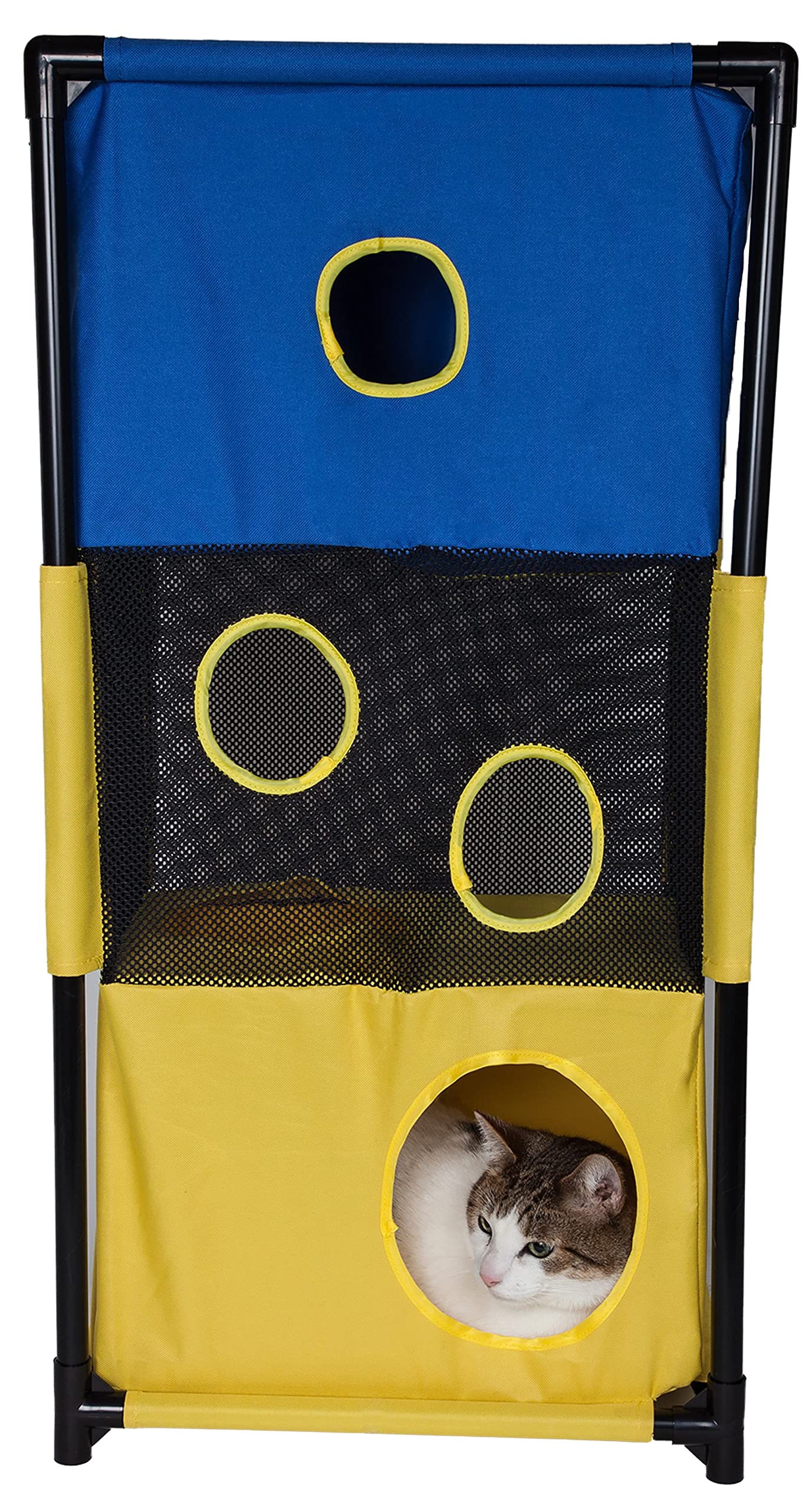 Pet Life  Kitty-Square Obstacle Soft Folding Sturdy Play-Active Travel Collapsible Travel Pet Cat House Furniture