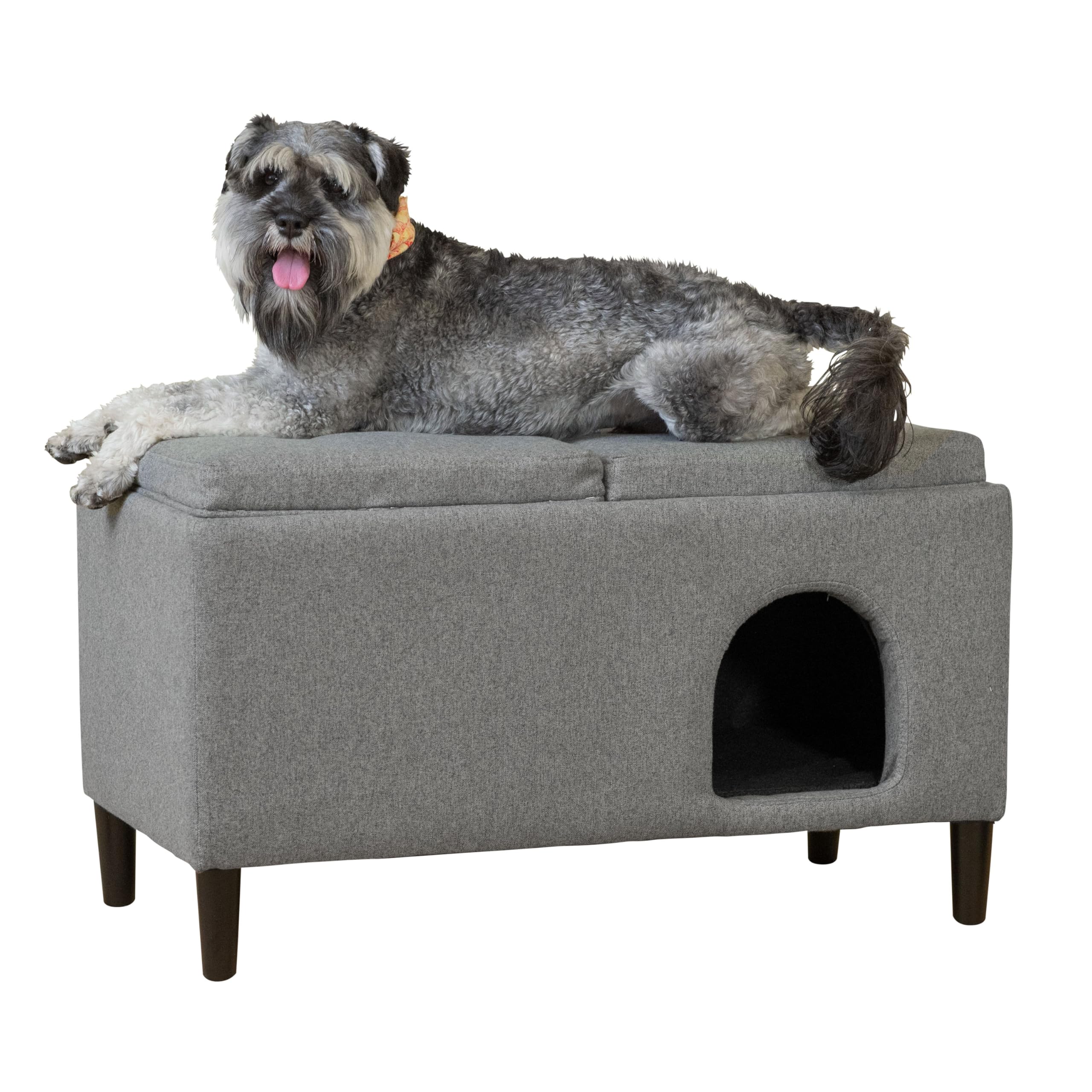 Paws & Purrs - 32'' Wide Modern Dual-Purpose Ottoman & Pet Bed For Small To Medium Dogs & Cats | 2-In-1 Pet Furniture With Hidde