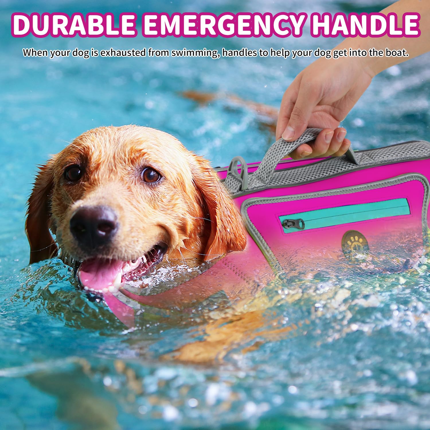 Sheripet Life Jacket For Dogs High Buoyancy, Dog Life Vests For Swimming Adjustable Reflective Pet Floating Vest, Good Visibilit