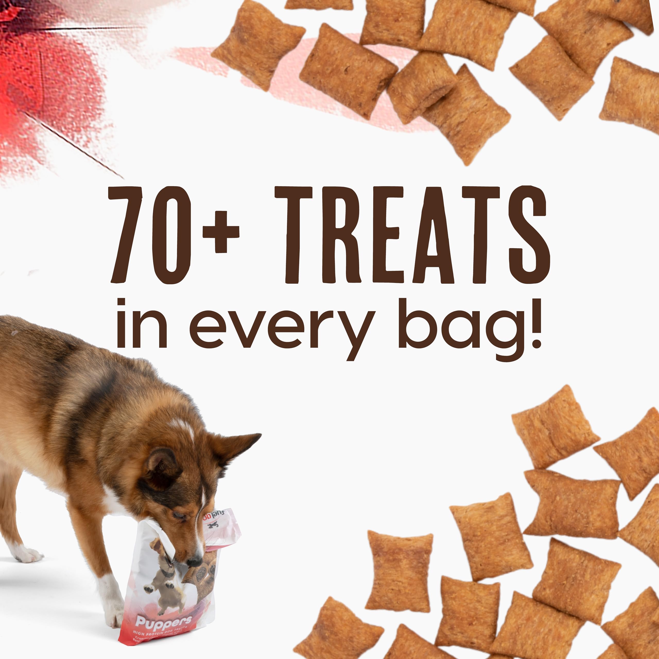Fuel Good Puppers High Protein Dog Treats - Crunchy Chicken with Bone Marrow & Bone Broth - 12oz Bag - High Protein Treats for D
