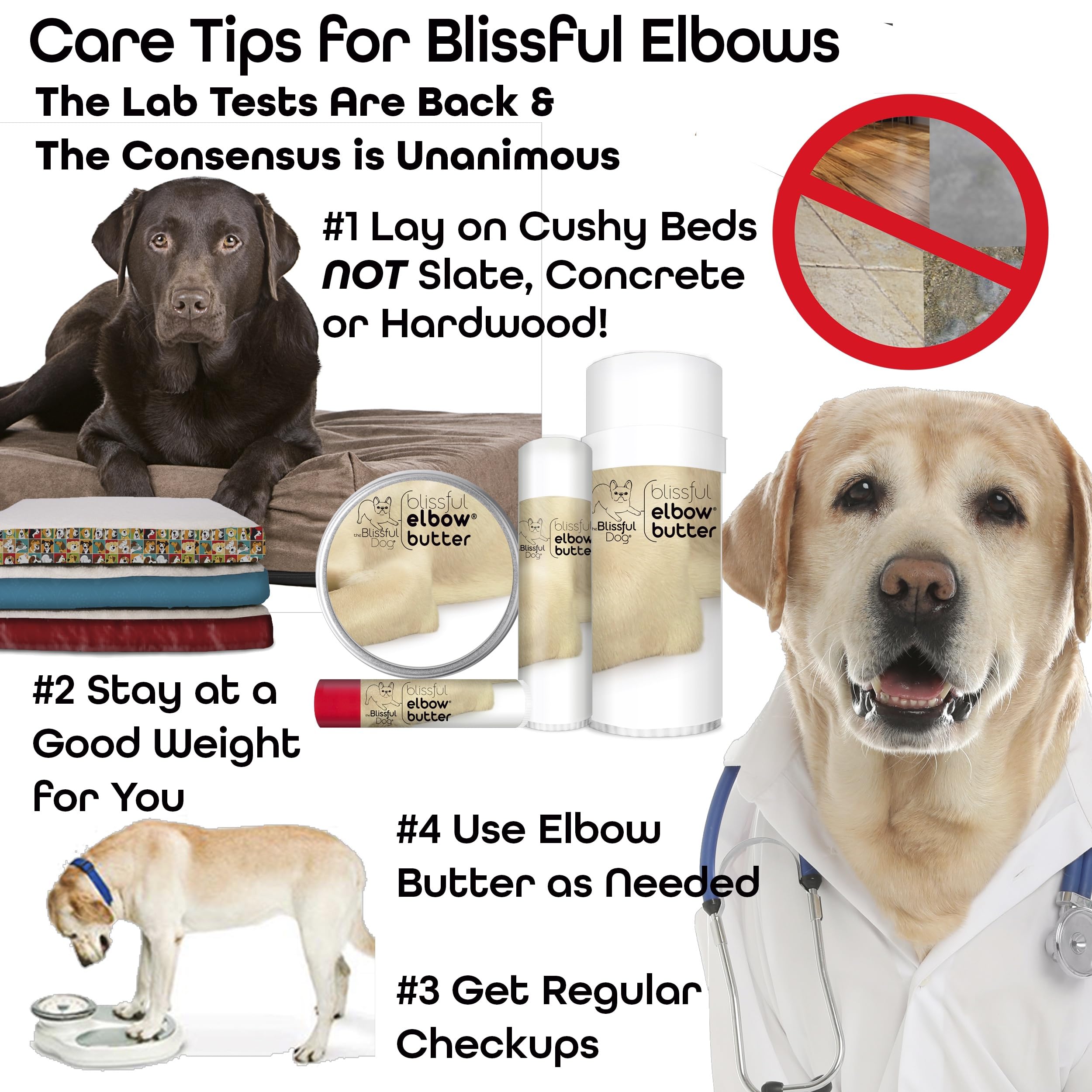 The Blissful Dog Elbow Butter, Moisturizer For Dry, Cracked Elbow Calluses, Versatile Dog Balm, Lick-Safe Elbow Balm for Dogs, 0