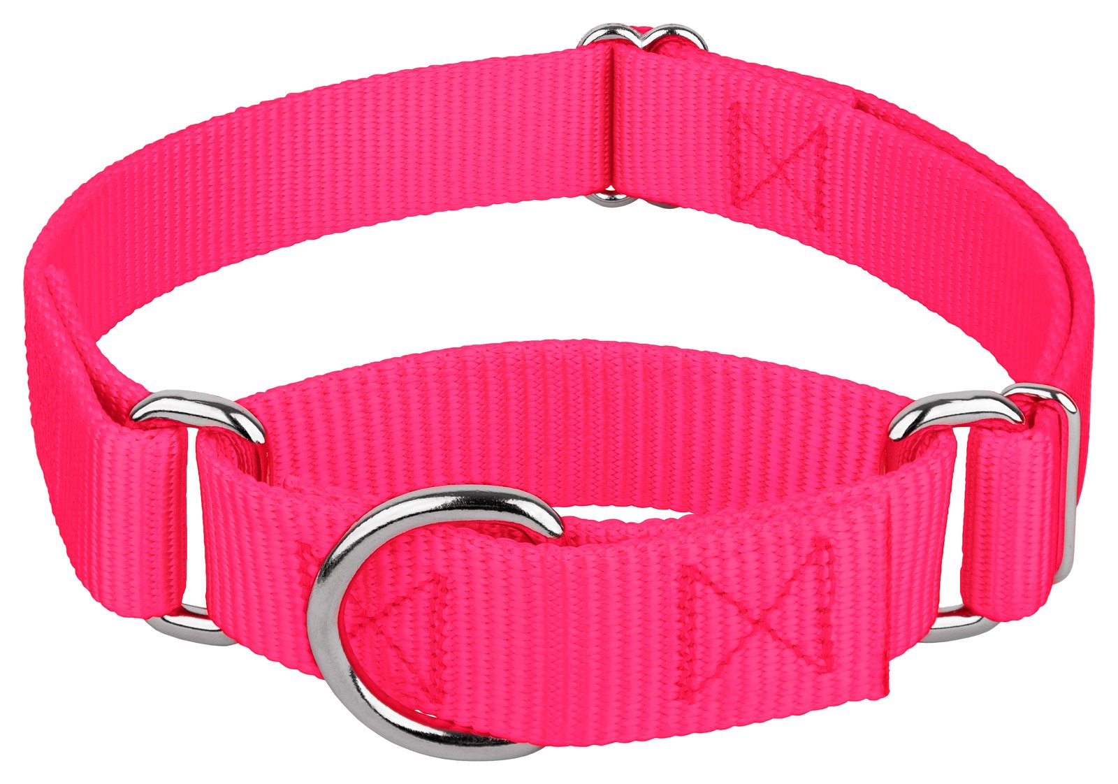 Country Brook Petz - Hot Pink Martingale Heavy Duty Nylon Dog Collar - 21 Vibrant Color Options (3/8 Inch Width, Micro)