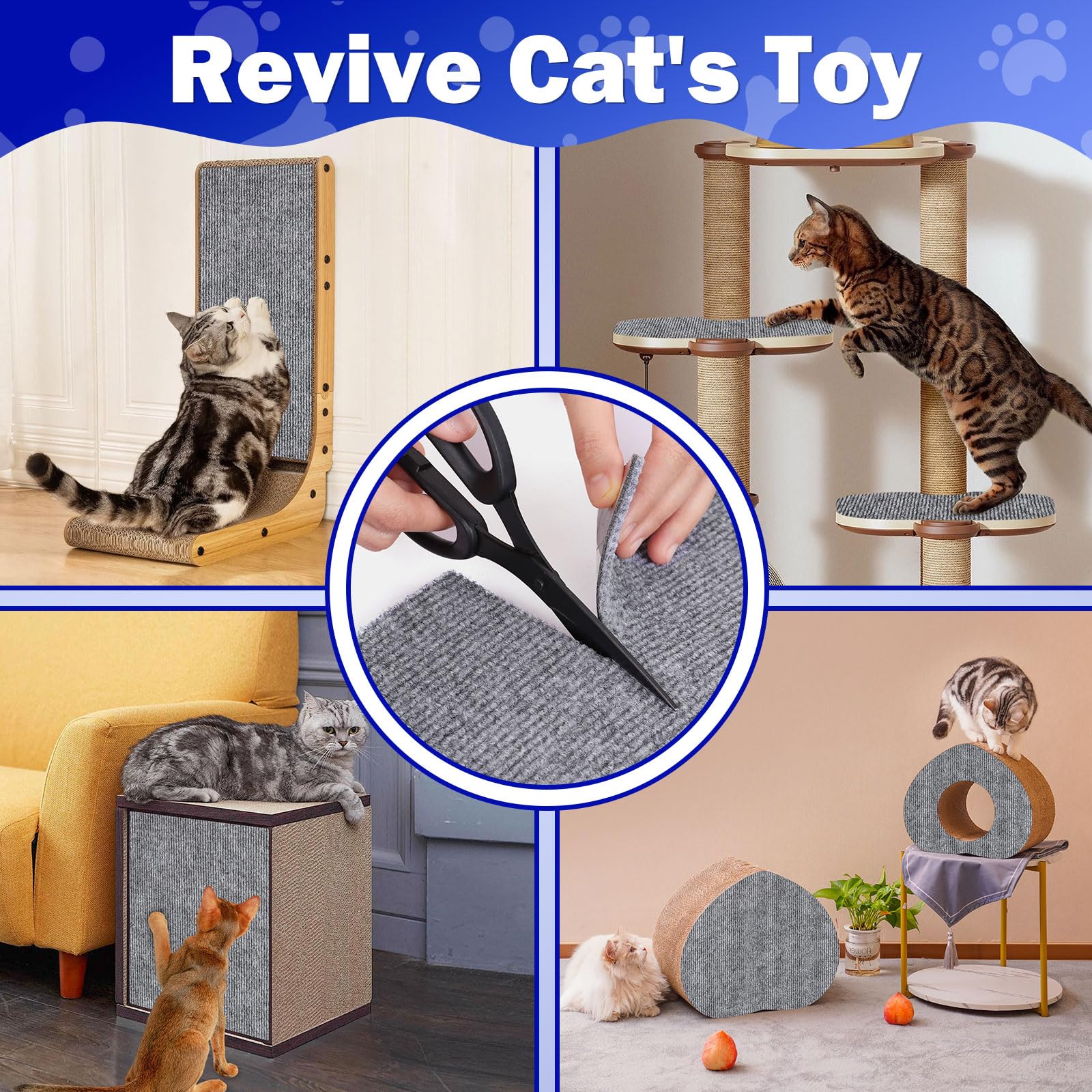 Enonci 23.6X15.8 Couch Wall Corner Protection For Indoor Cats,Anti Scratch Furniture Protector From Cats Scratching,Trimmable Cl