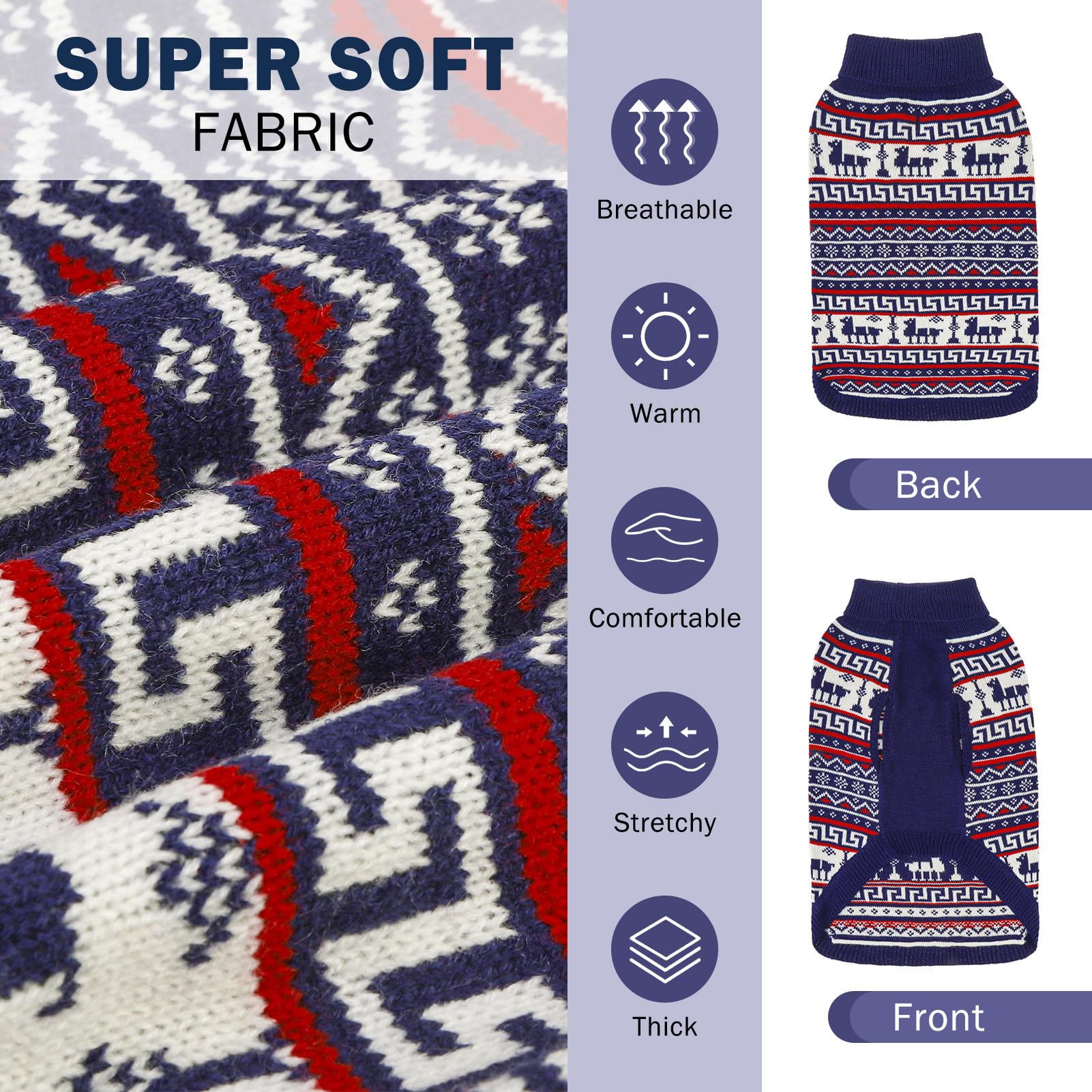 Scenereal Dog Sweater For Small Medium Size Dog Girls Boys, Turtleneck Pullover Winter Dog Clothes, Christmas Dog Outfits, Pet S