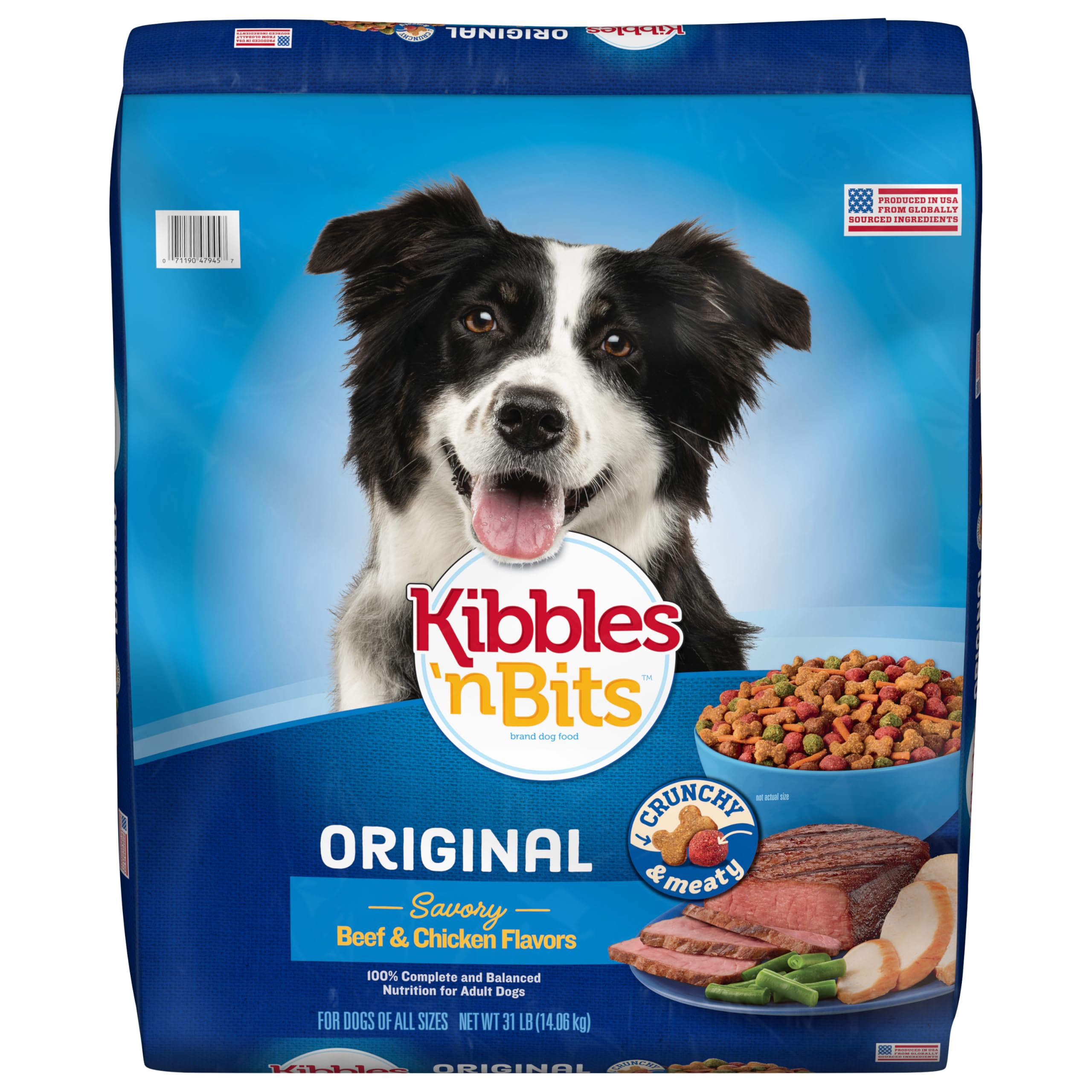 Kibbles n Bits Original Savory Beef & Chicken Flavor Dry Dog Food, 31 Pound Bag