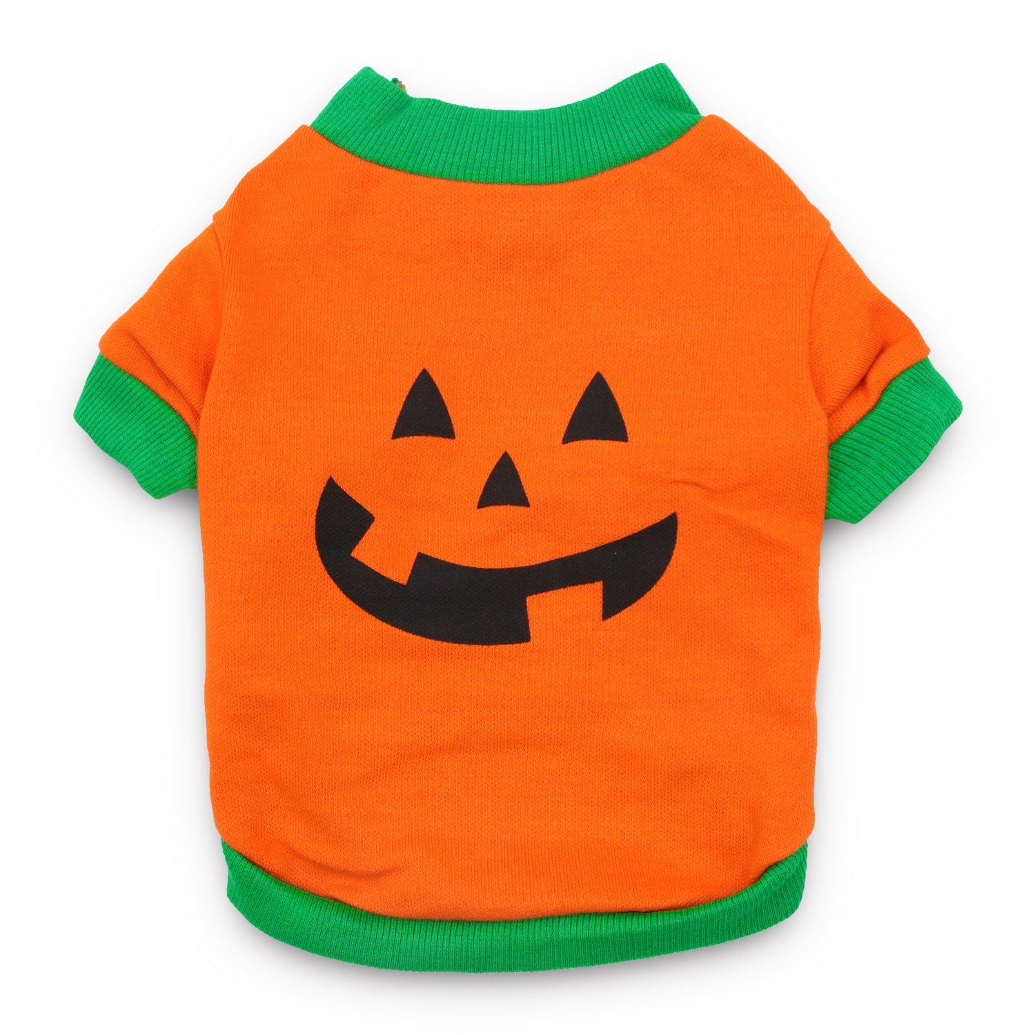 DroolingDog Pet Clothes Dog Halloween T-Shirt Pumpkin Head Costume for Small Dogs, Medium, Green