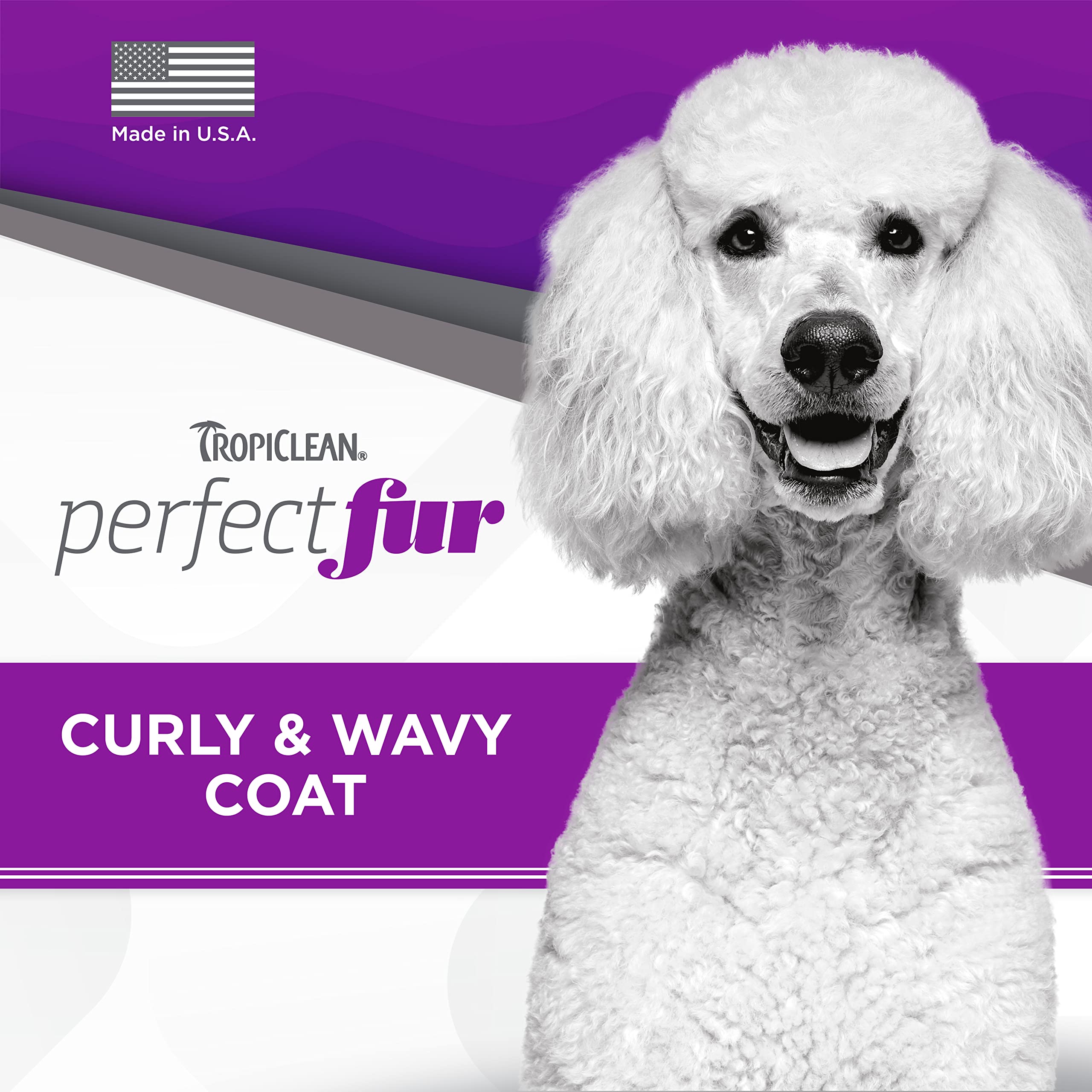 Tropiclean Perfect Fur Detangling Dog Shampoo For Breeds With Curly & Wavy Fur | 16 Oz