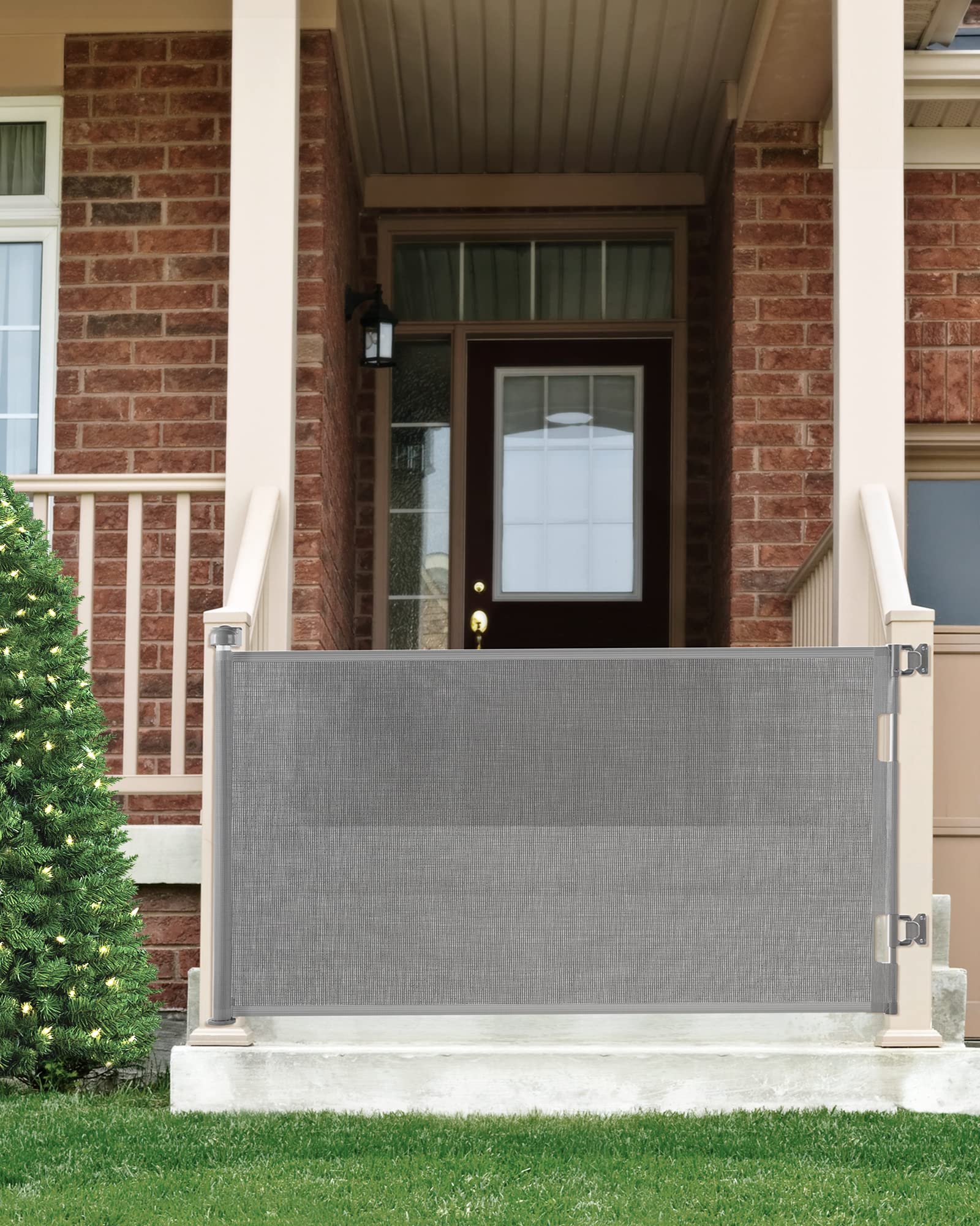 Cumbor Baby Gate Retractable Gates for Stairs, Mesh Dog Gate for The House, Wide Pet Gate 33'' Tall, Extends to 55'' Wide, Long