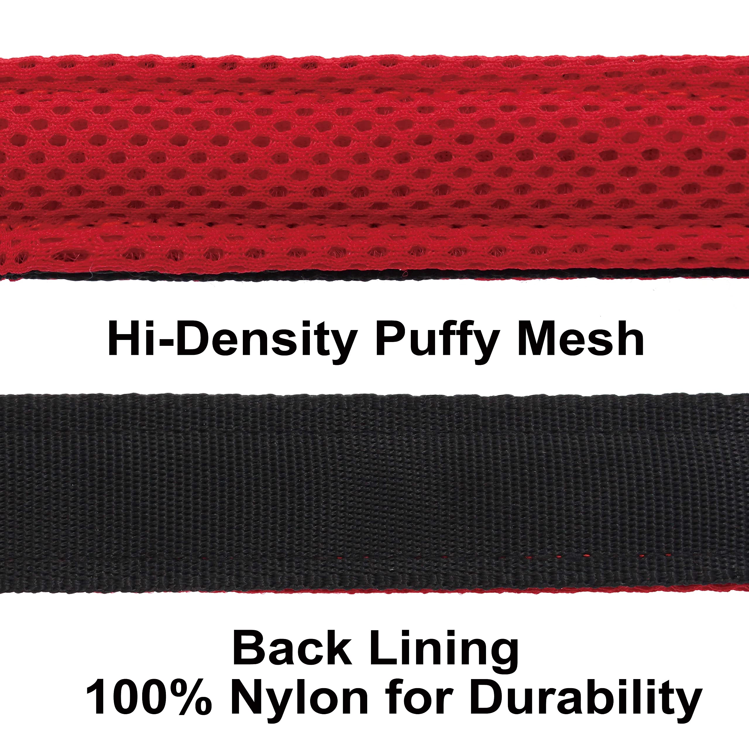 Kruz Premier 5Ft Dog Mesh Leash - Kza1160-14S - Lightweight, Breathable, Comfort Puffy Leash - Secure Dual-Layered Tangle-Free M