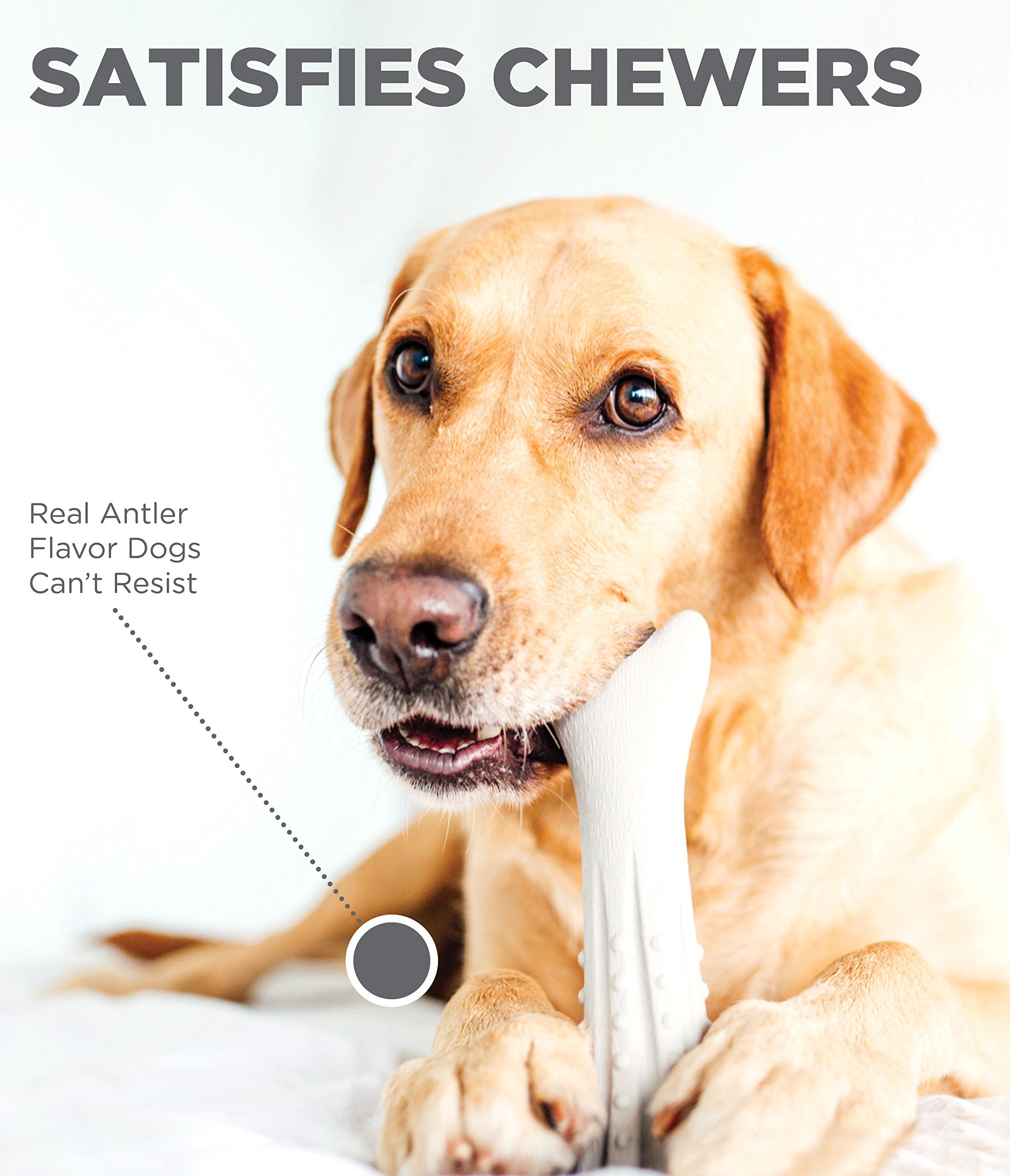 Petstages Deerhorn Antler Alternative Dog Chew Toy - Large, Durable, Safe Chew for Aggressive Chewers - Ideal for Dogs of All Sizes