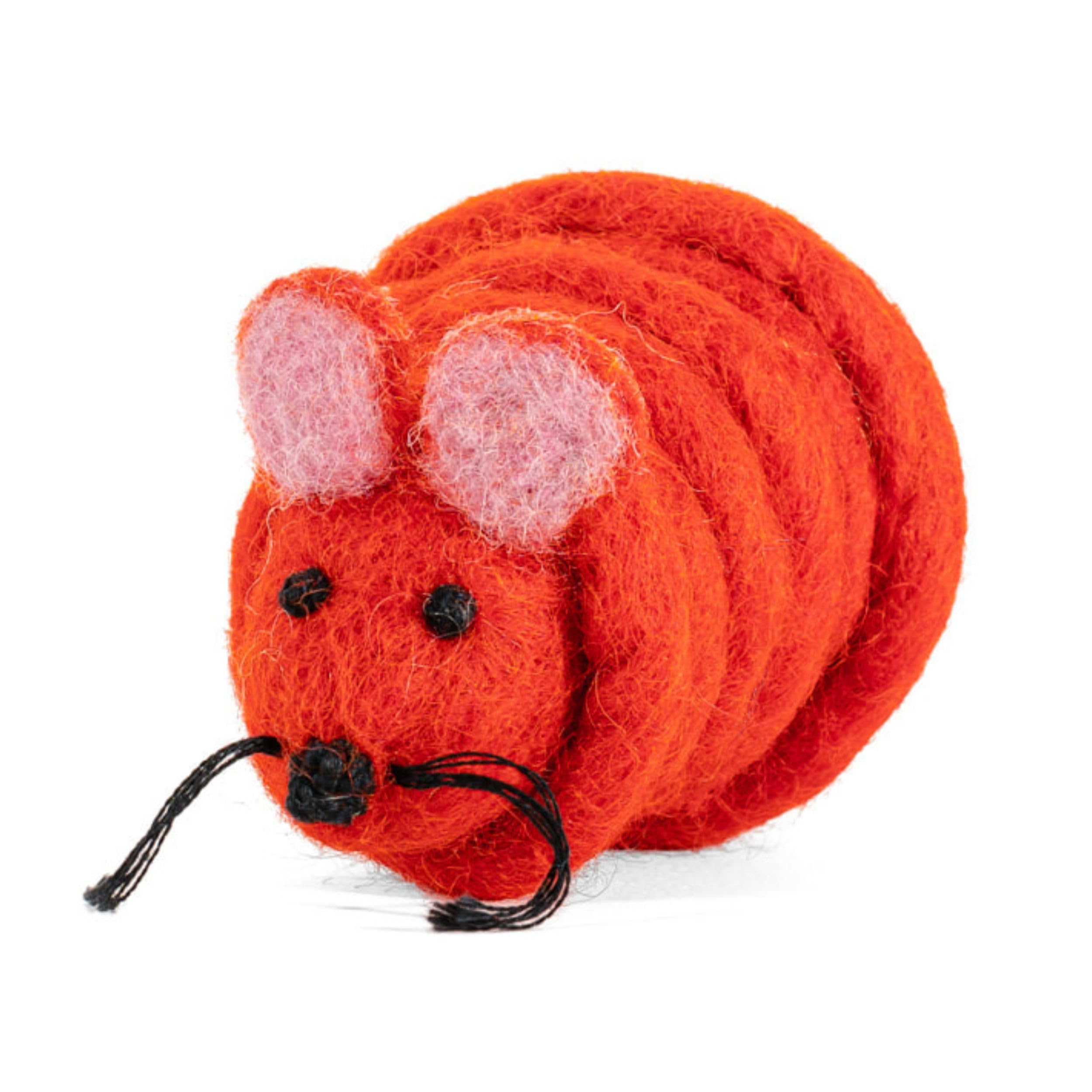 Catch A Mouse Wool Cat Toy - 6-Foot Tail Indoor Cat Kittens. Pride (Unicorn Swirl) Mouse Rat Plush Toy