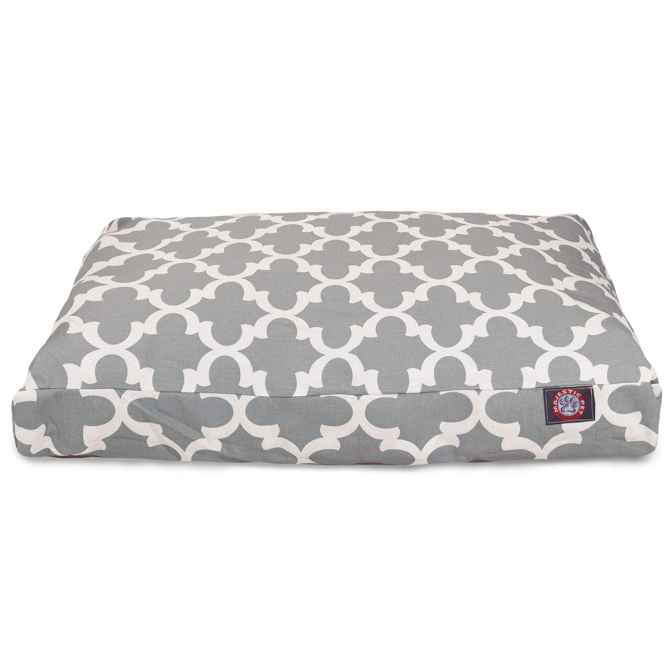 Gray Trellis Large Rectangle Indoor Outdoor Pet Dog Bed With Removable Washable Cover By Majestic Pet Products