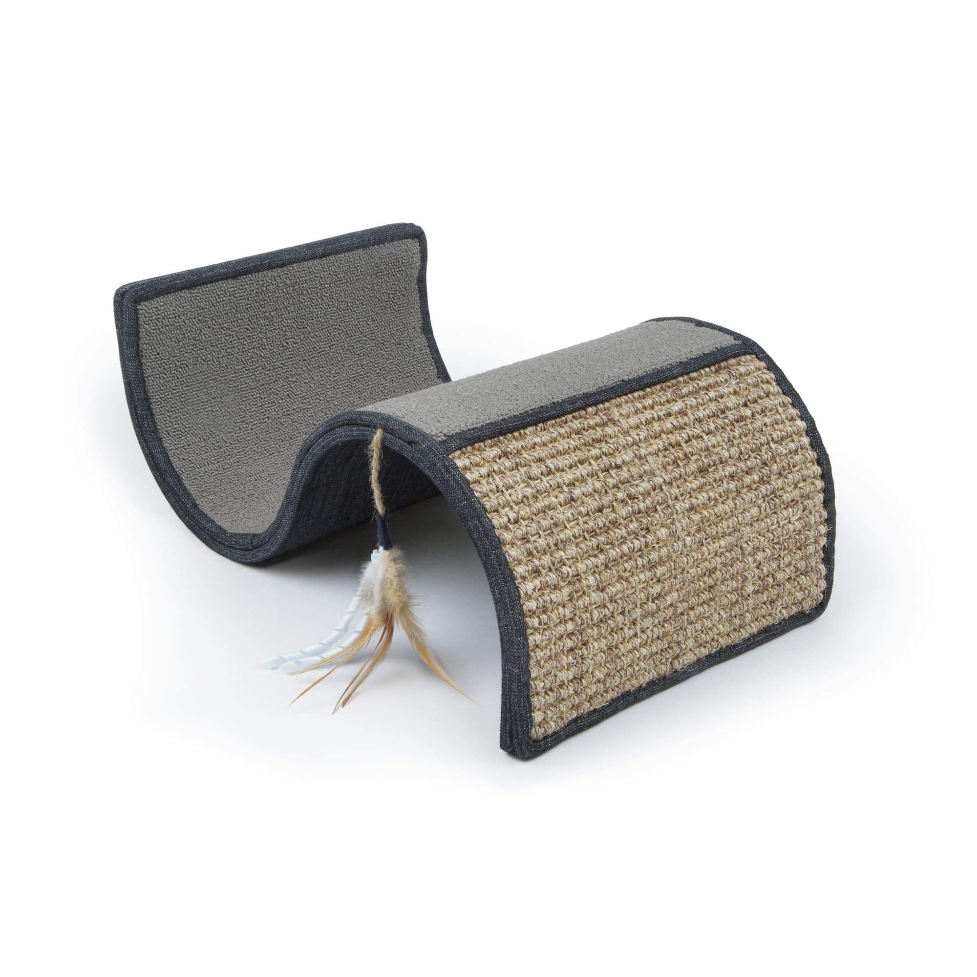 Petlinks Dream Curl Multi-Surface Cat Scratcher With Catnip Toy, Denim/Gray, Model Number: 49906