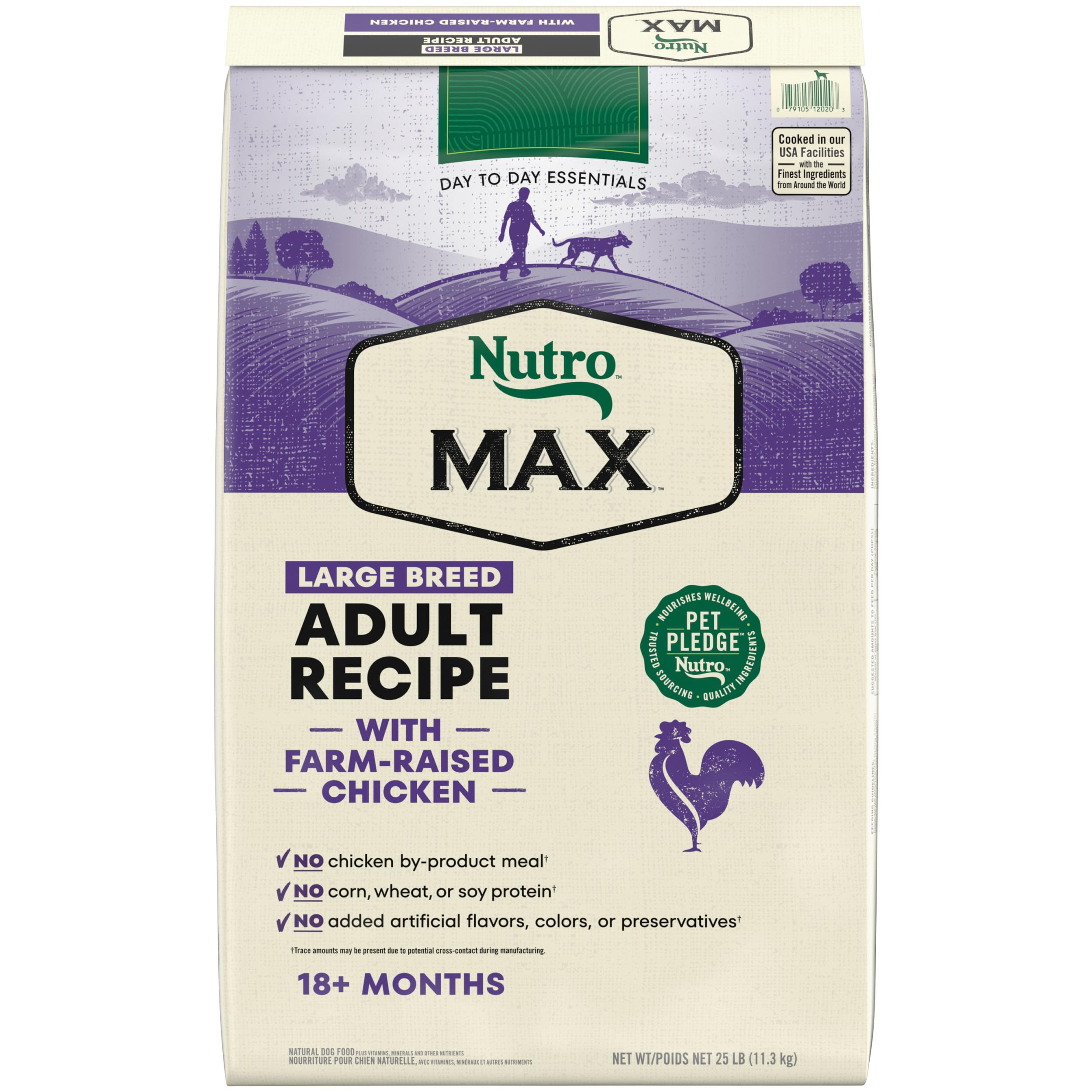 Nutro Max Adult Large Breed Dry Dog Food with Farm-Raised Chicken, 25 lb. Bag