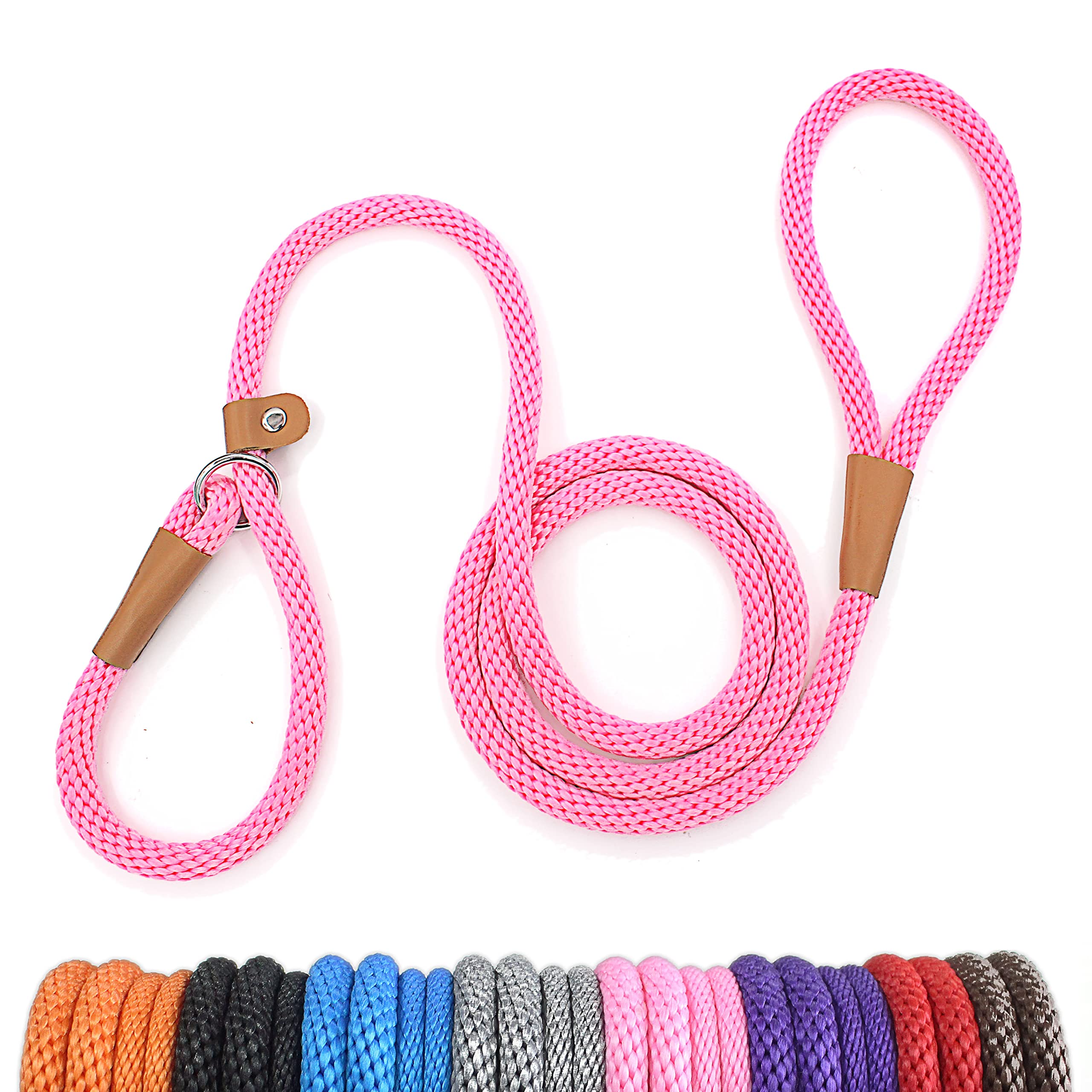 Lynxking Dog Leash Slip Lead Snap Hook Rope Leash Strong Heavy Duty Braided Dog Training Leash No Pull Training Lead Leashes For Medium Large And Small Dogs