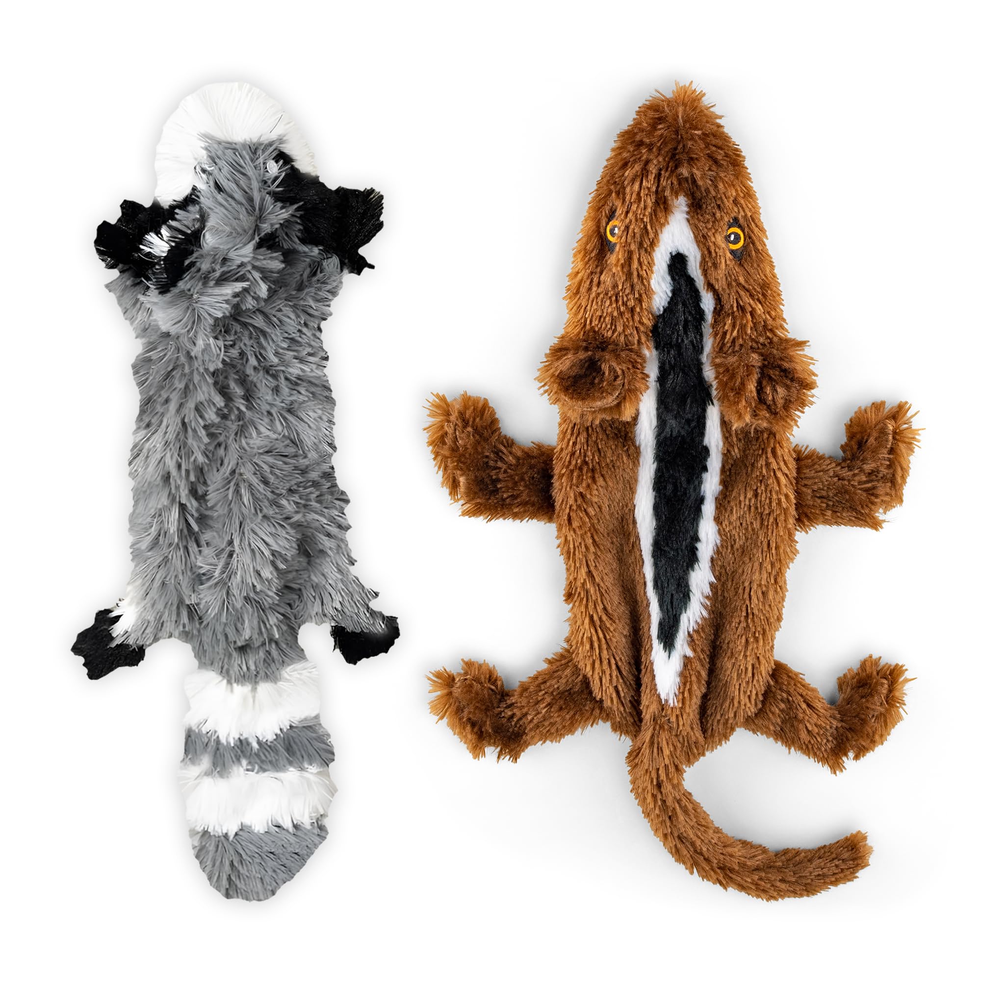 Fga Marketplace Racoon-Squirrel Flat No Stuffing No Squeak Plush Dog Toy, Funny Style Will Entertain Your Pet For Hours, Recomme