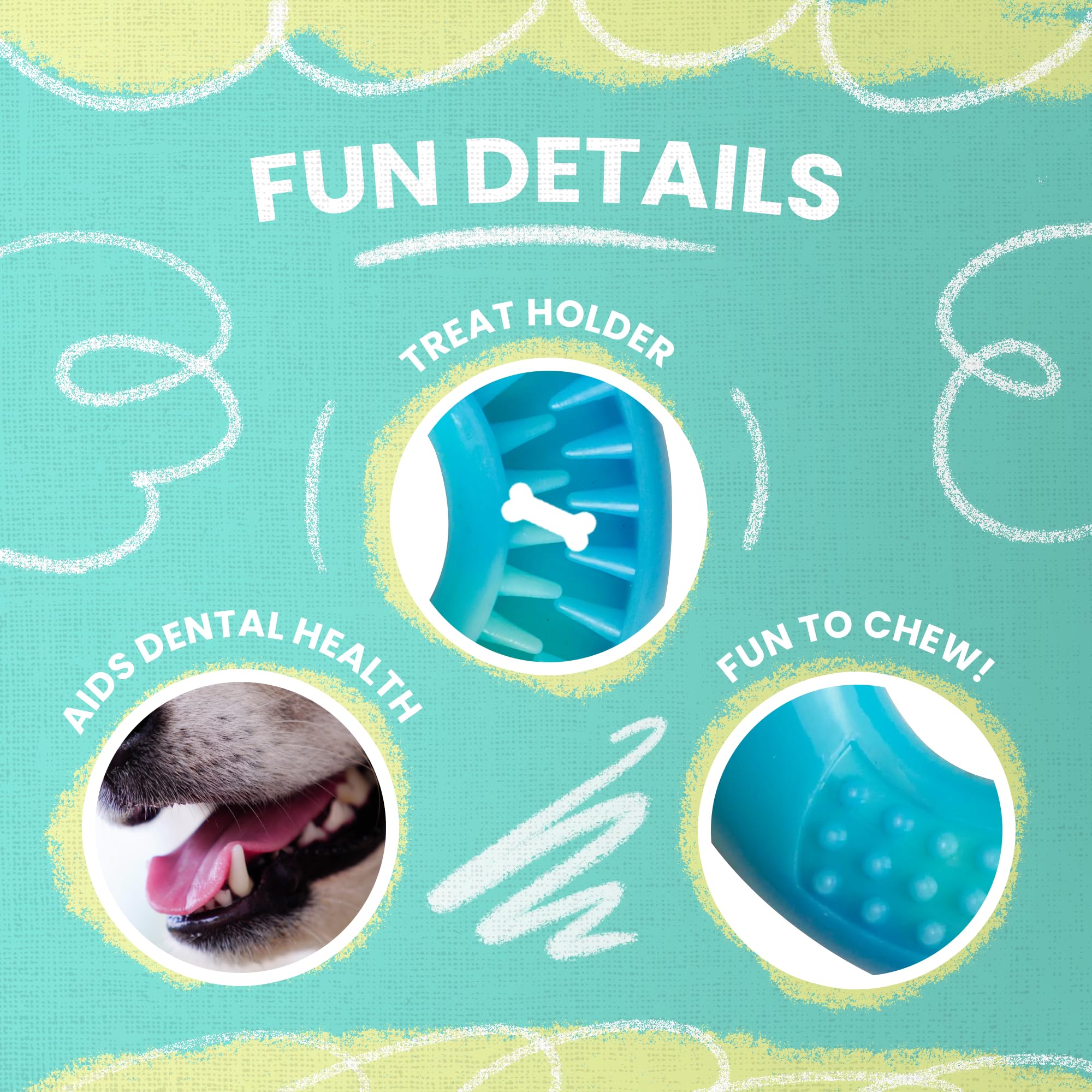 Snugarooz Stuff-Arooz Ring Dog Toy - Eco-Conscious, Treat-Dispensing TPR Design - Durable, Textured Chew Toy for Fetch, Toss & I