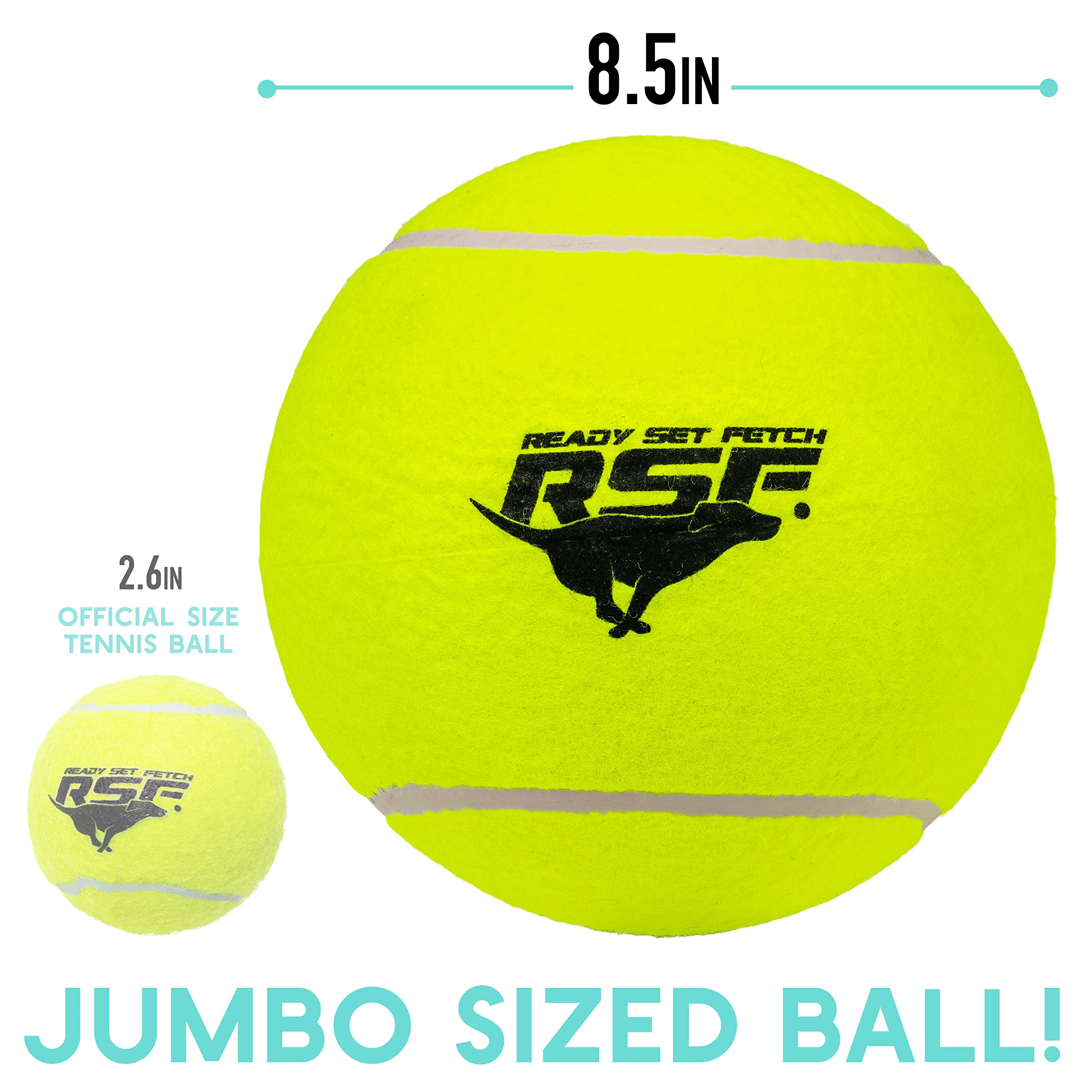 Franklin Pet Supply Oversized Dog Tennis Ball - 8.5" Jumbo Yellow/White - Pump Included