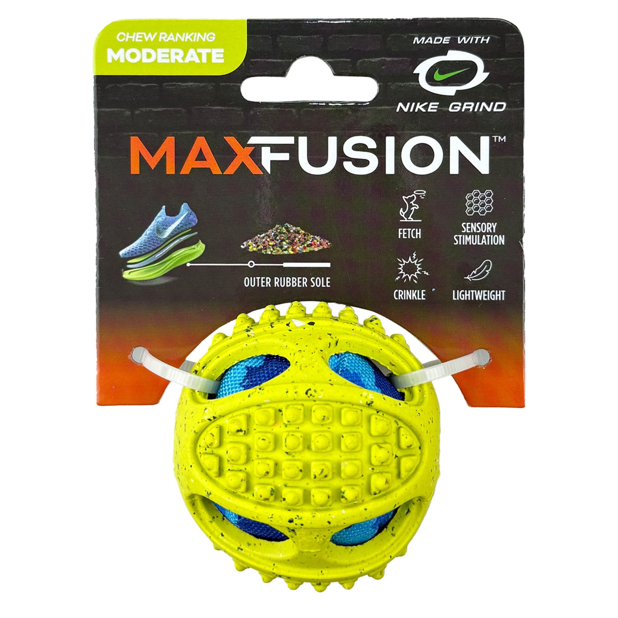 Max Fusion With Nike Grind, Arlee Meteor Dog Toy, Chew Toy For Play, Fetch, Tug, S
