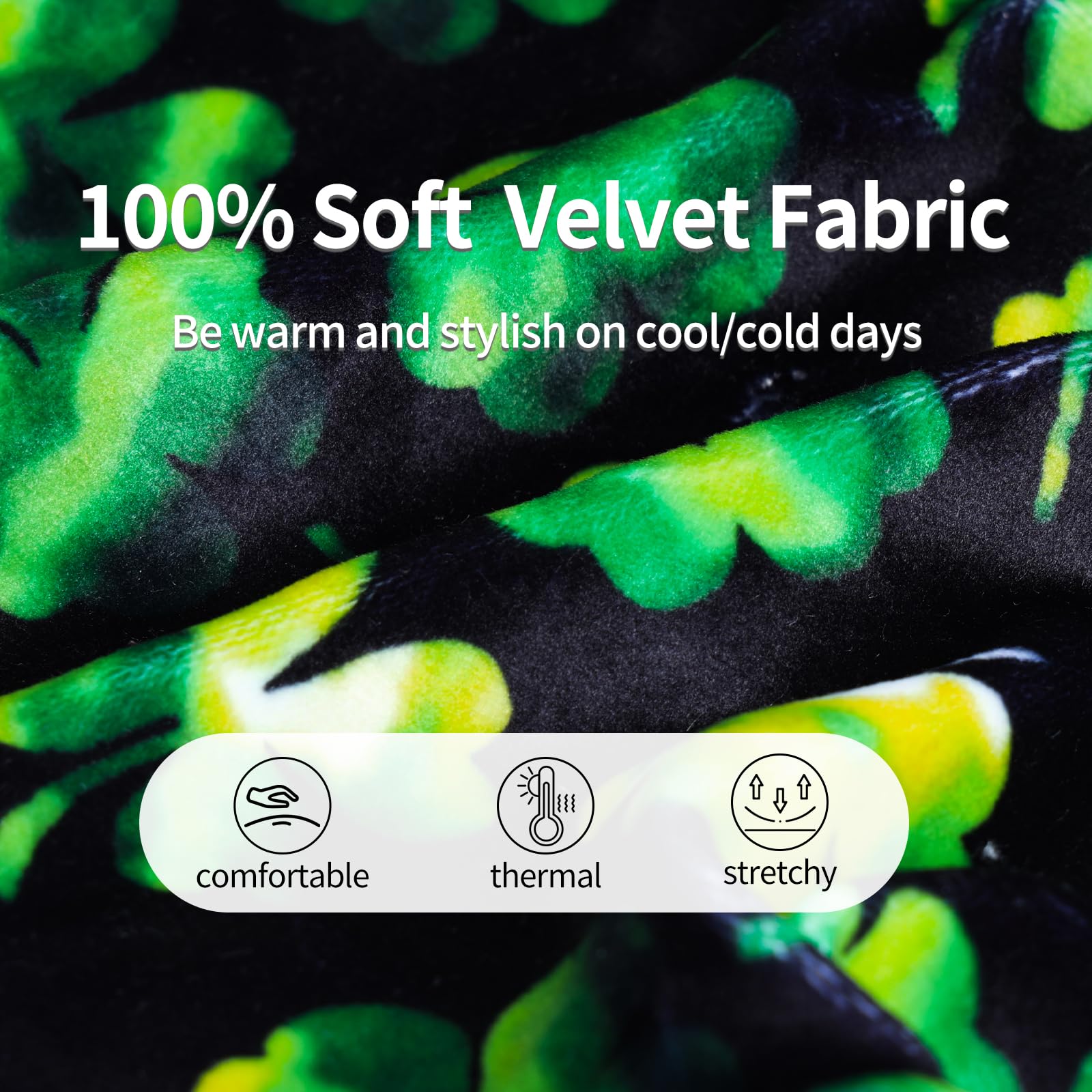 Cutebone Turtleneck Dog Velvet Dress St. Patrick'S Day Four Leaf Clover Puppy Skirt Costume Pet Clothes Cat Apparel With Bow Hai