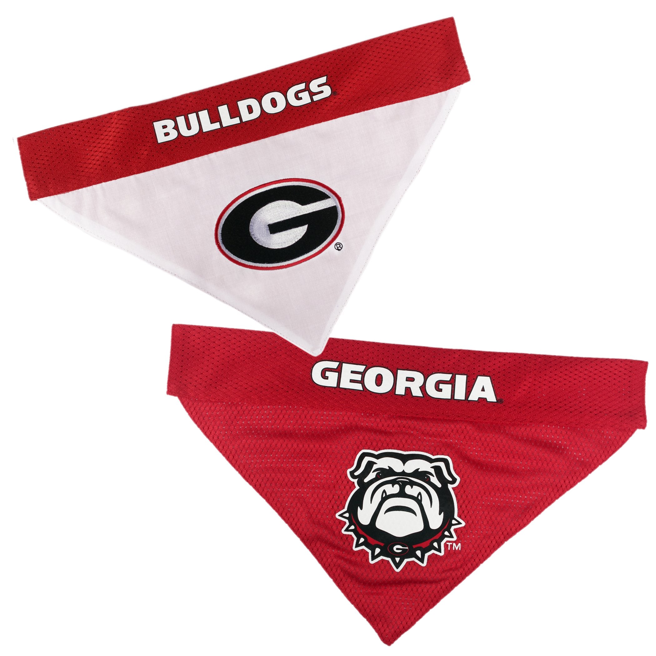 Pets First Collegiate Pet Accessories, Reversible Bandana, Georgia Bulldogs Size Xx-Large