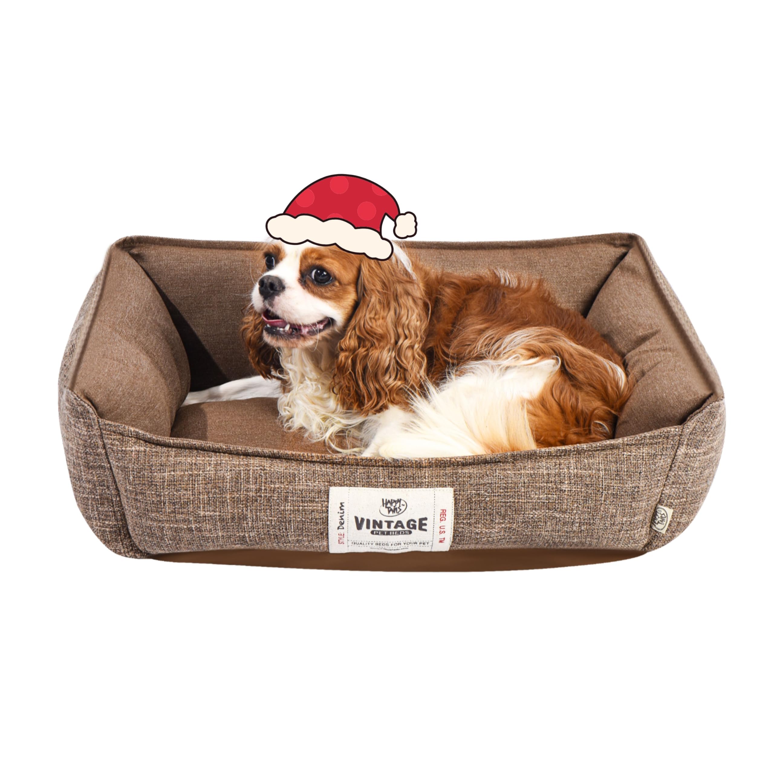 Fluffydream Cute Calming Cuddler Dog Bed, Dog Sofa Bed, Up To 30 Lbs, 24'' X 20'', Tan