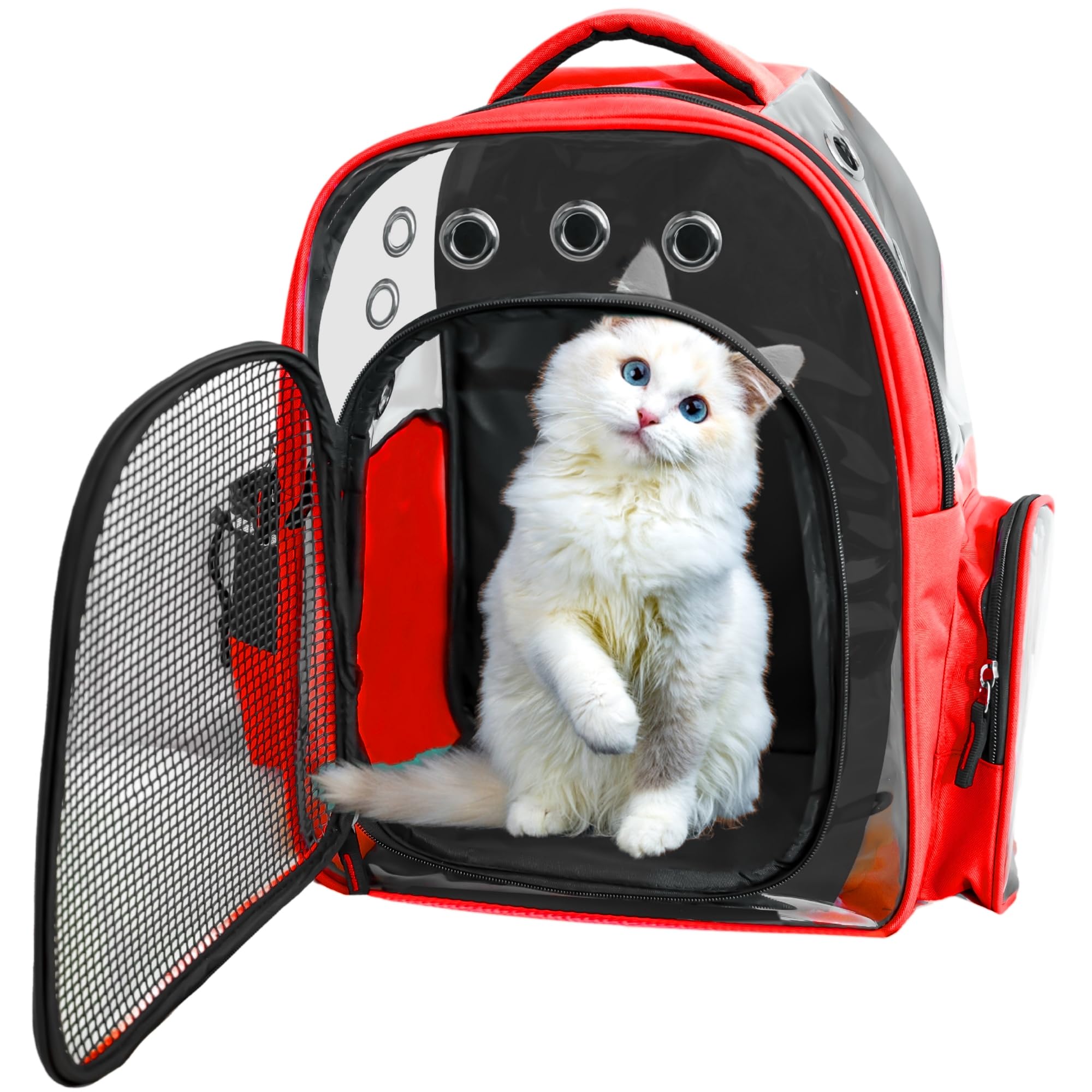 Buraq Breathable Design Pet Carrier Backpack For Hot Weather Travel, Hiking, Ventilated, Touring, AirlineApproved, Sturdy Base