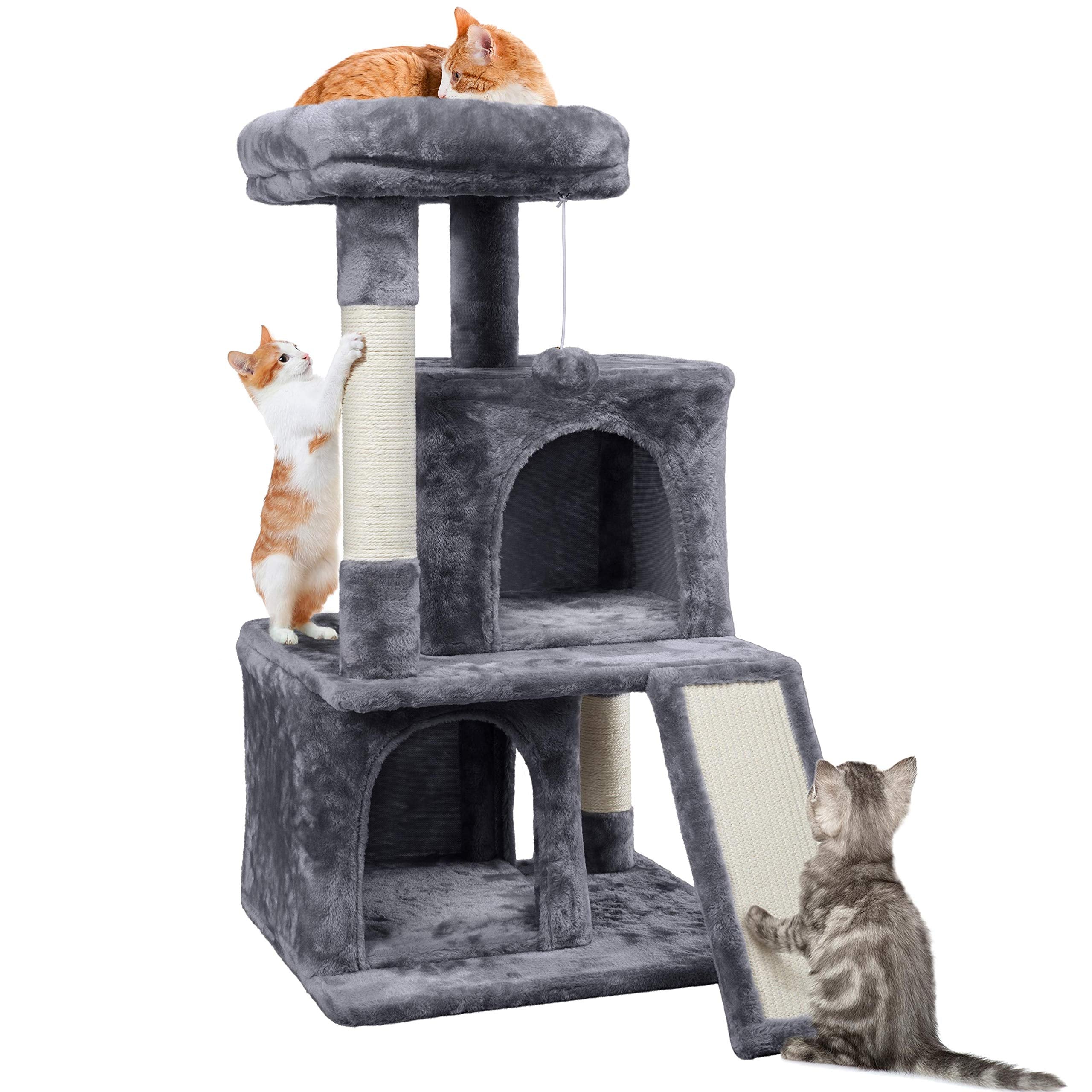Yaheetech Cat Tree For Indoor Cats, 36In Cat Tower Cat Condo W/Extra Large Perch, Scratching Posts, Scratching Board, Dangling B