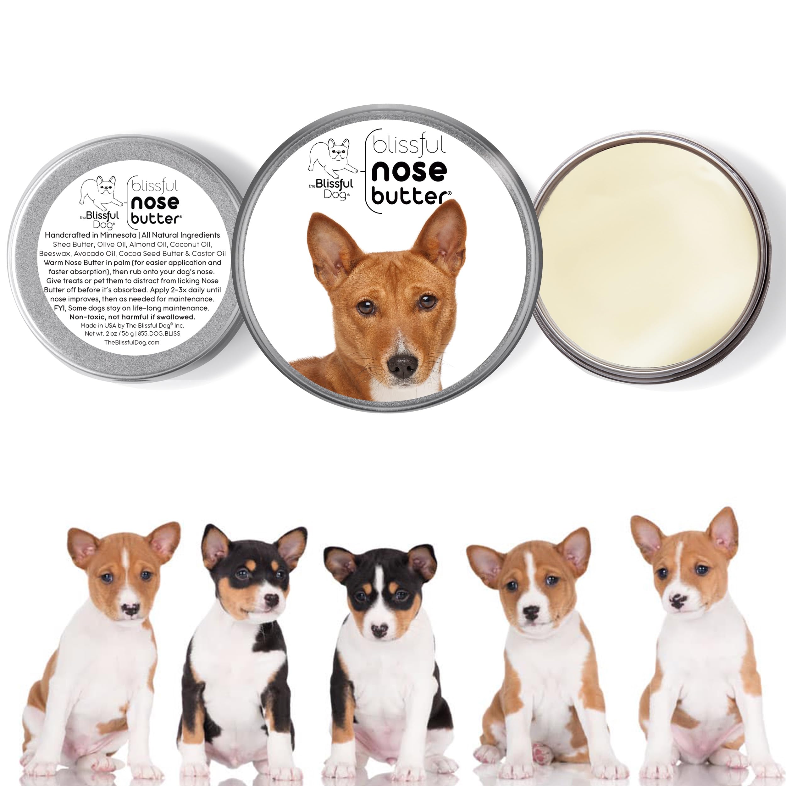 The Blissful Dog Basenji Unscented Nose Butter - Dog Nose Butter, 2 Ounce