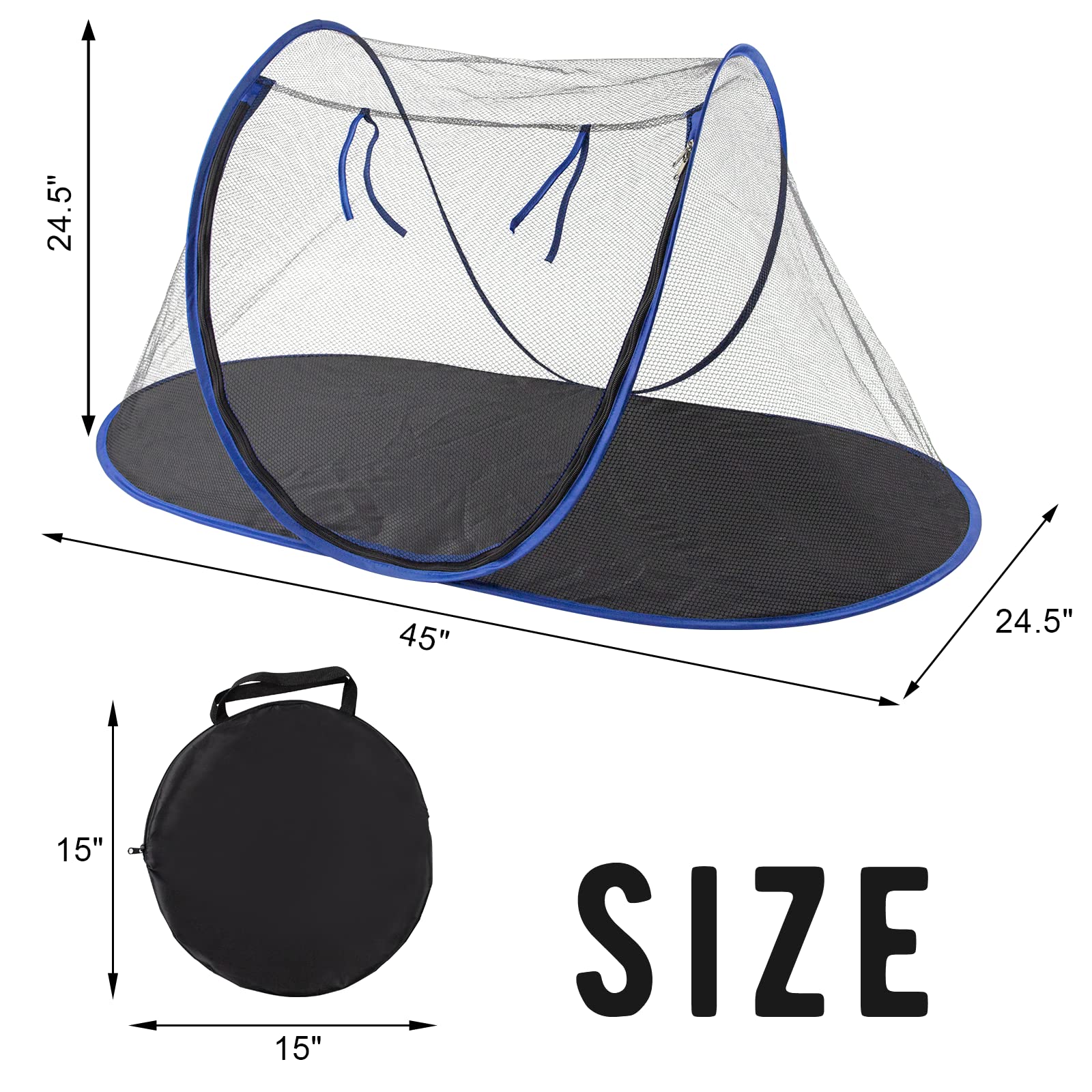 Outdoor Cat Enclosures, Portable Cat Tent For Bearded Dragon, Dogs And Small Animals, Cat Outdoor Tent With Foldable Bag(Blue)