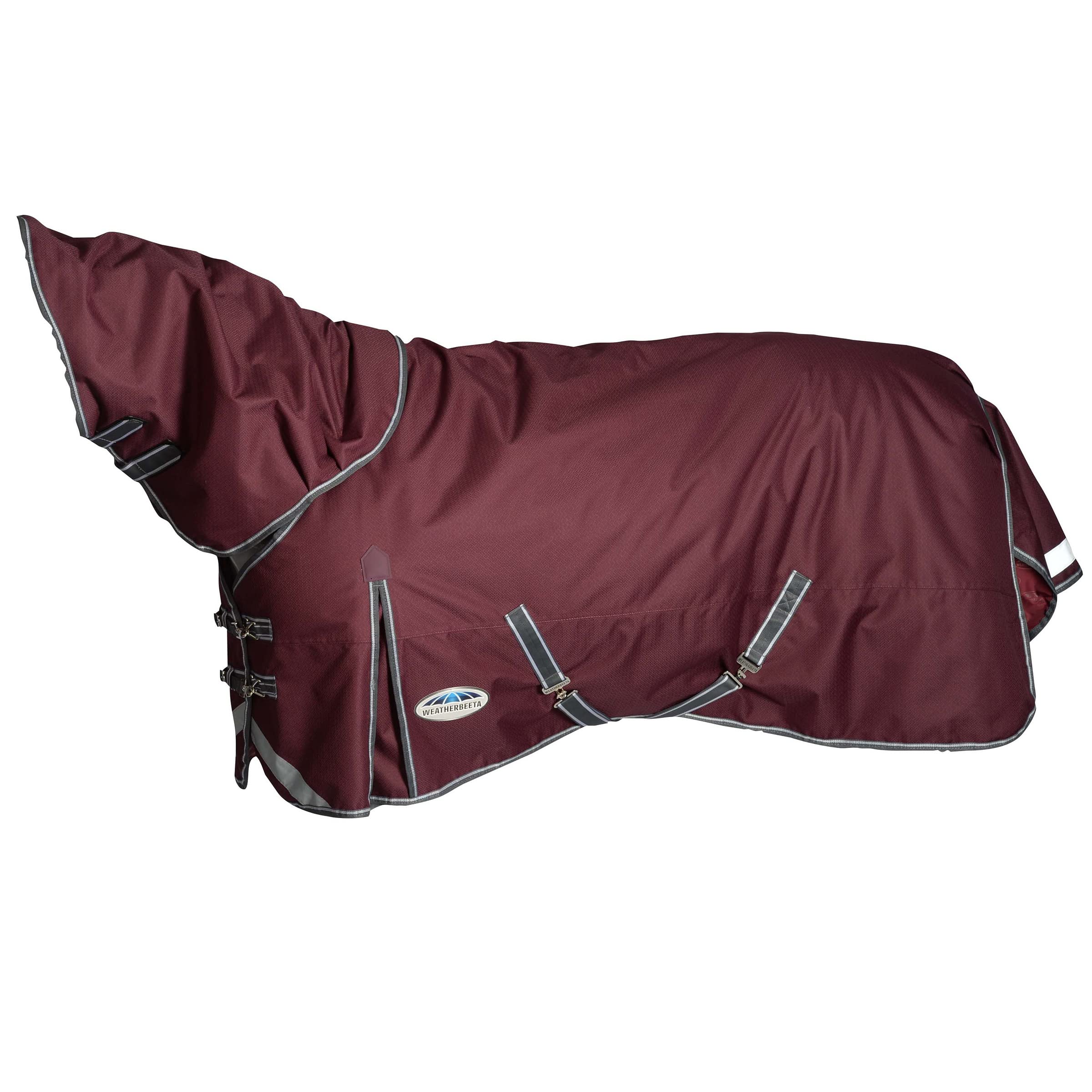 Weatherbeeta Comfitec Plus Dynamic Ii Detach-A-Neck Medium, Maroon/Grey/White, 81